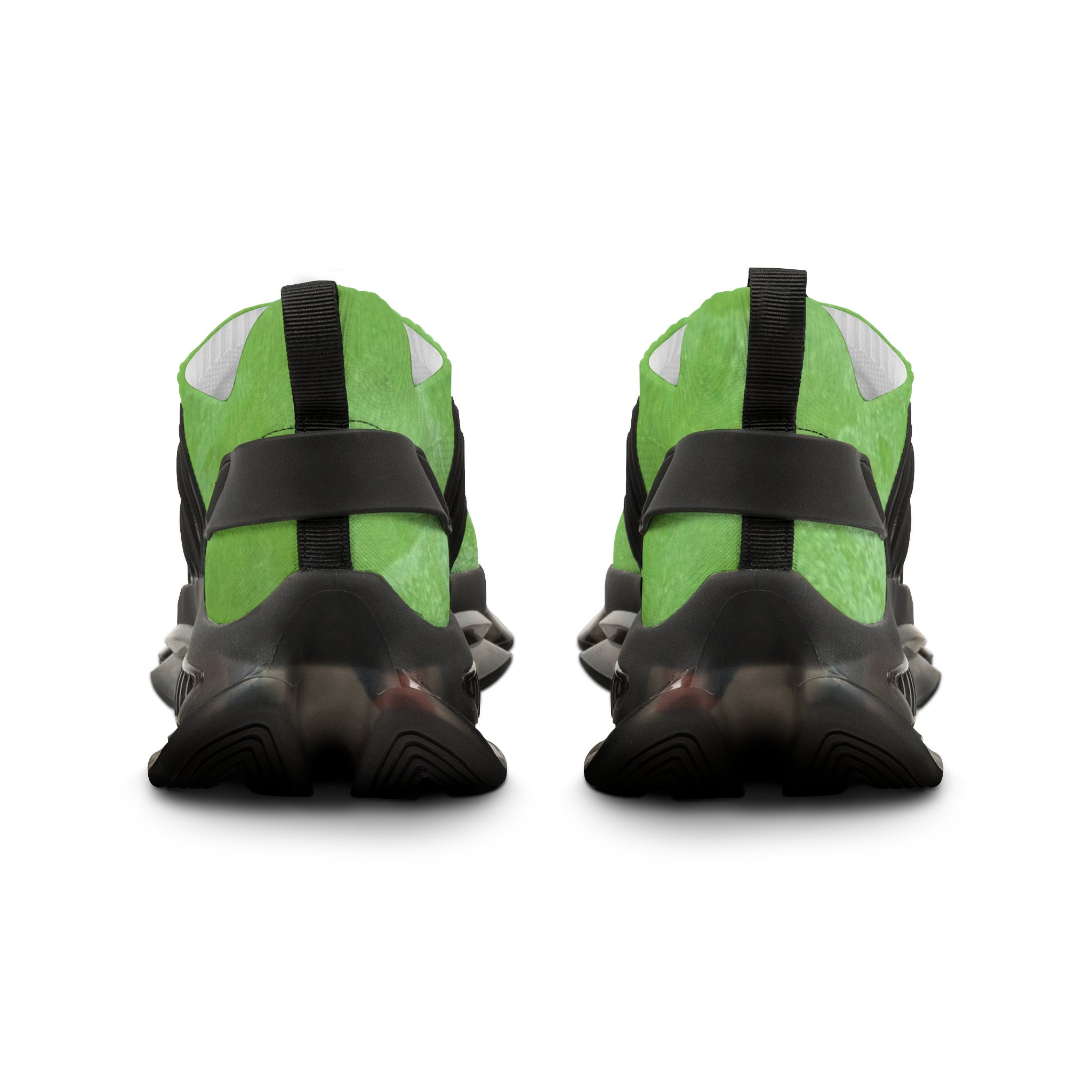 Vibrant Men's Green Mesh Sneakers Designed by Studio Blitz with Black or White Soles