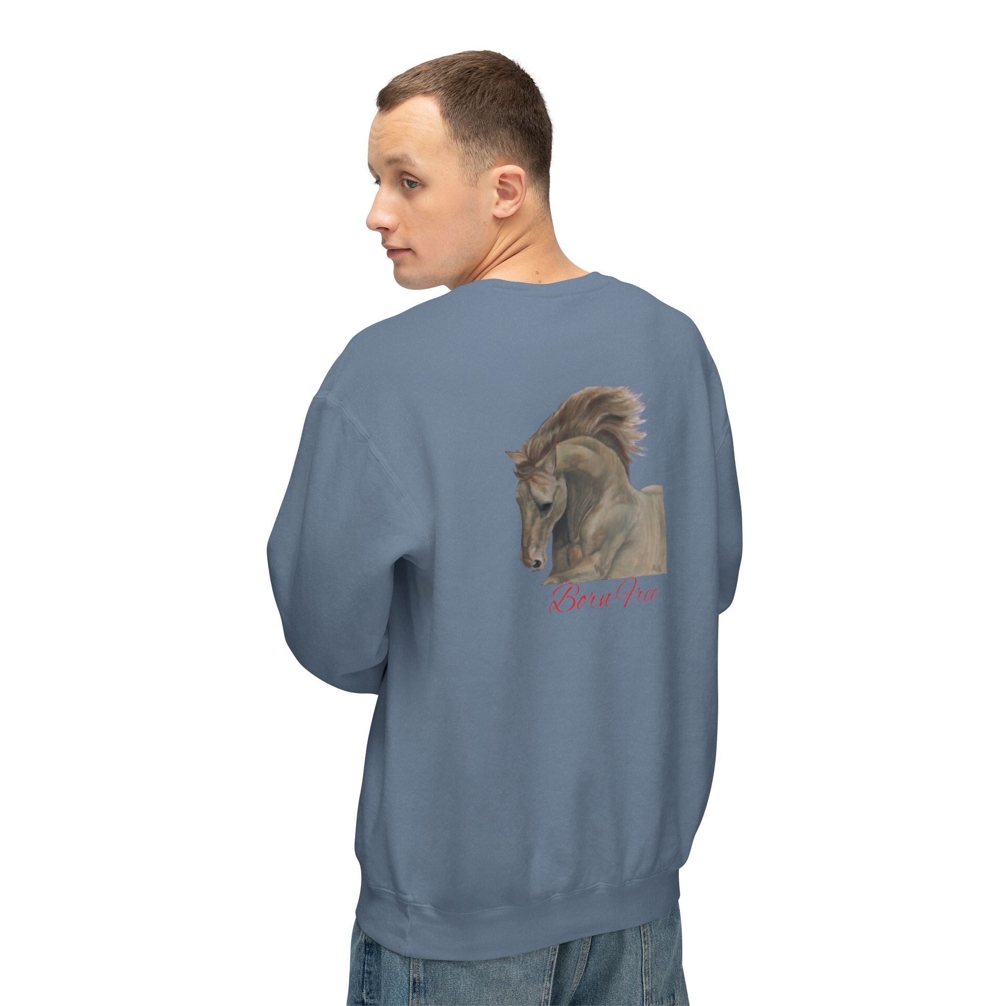 Horse Lovers Unisex Sweatshirt - Wild & Free Art Design by Studio Blitz