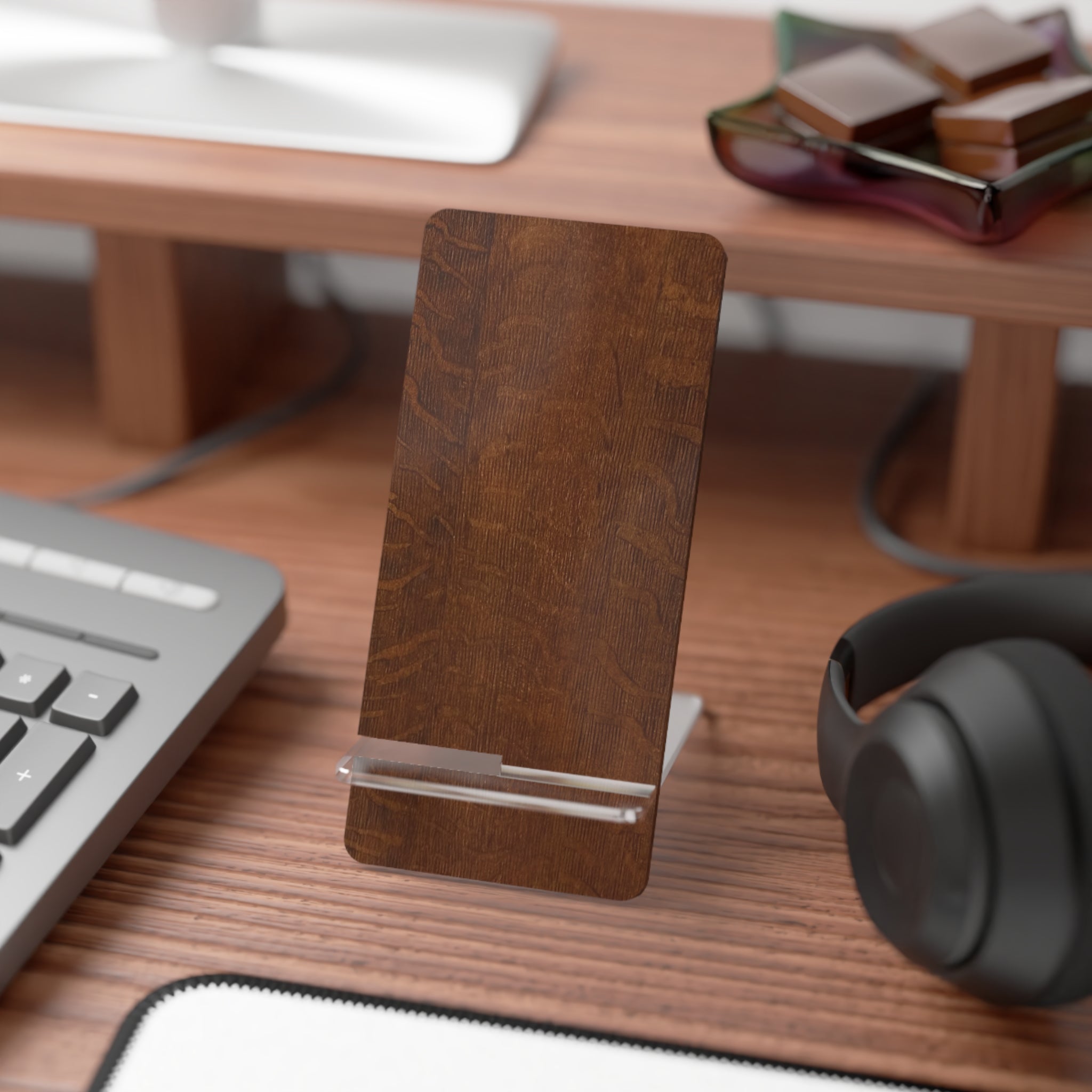 Wood Grain Design Phone Stand