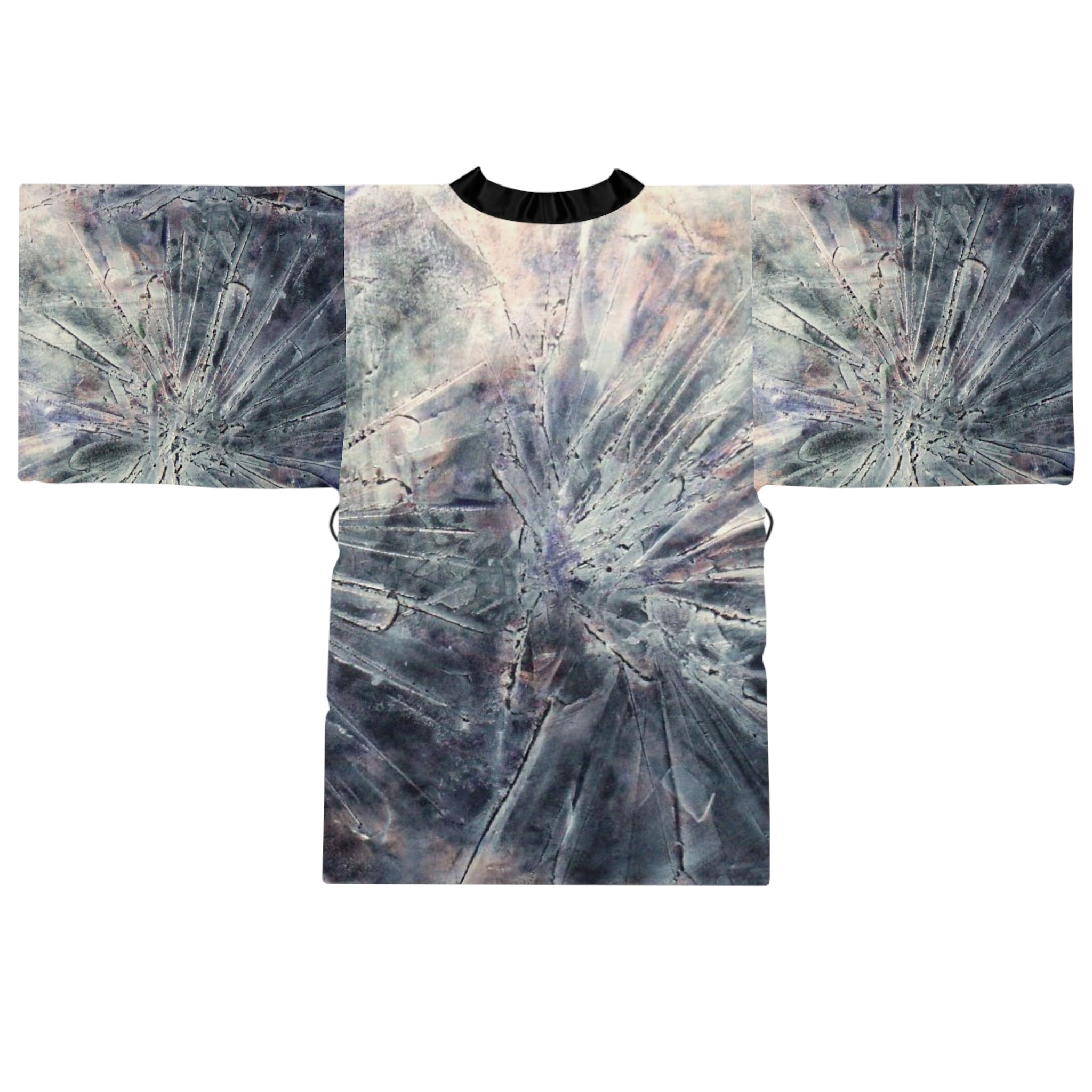 Kimono Robe - Silver Abstract Design by Studio Blitz