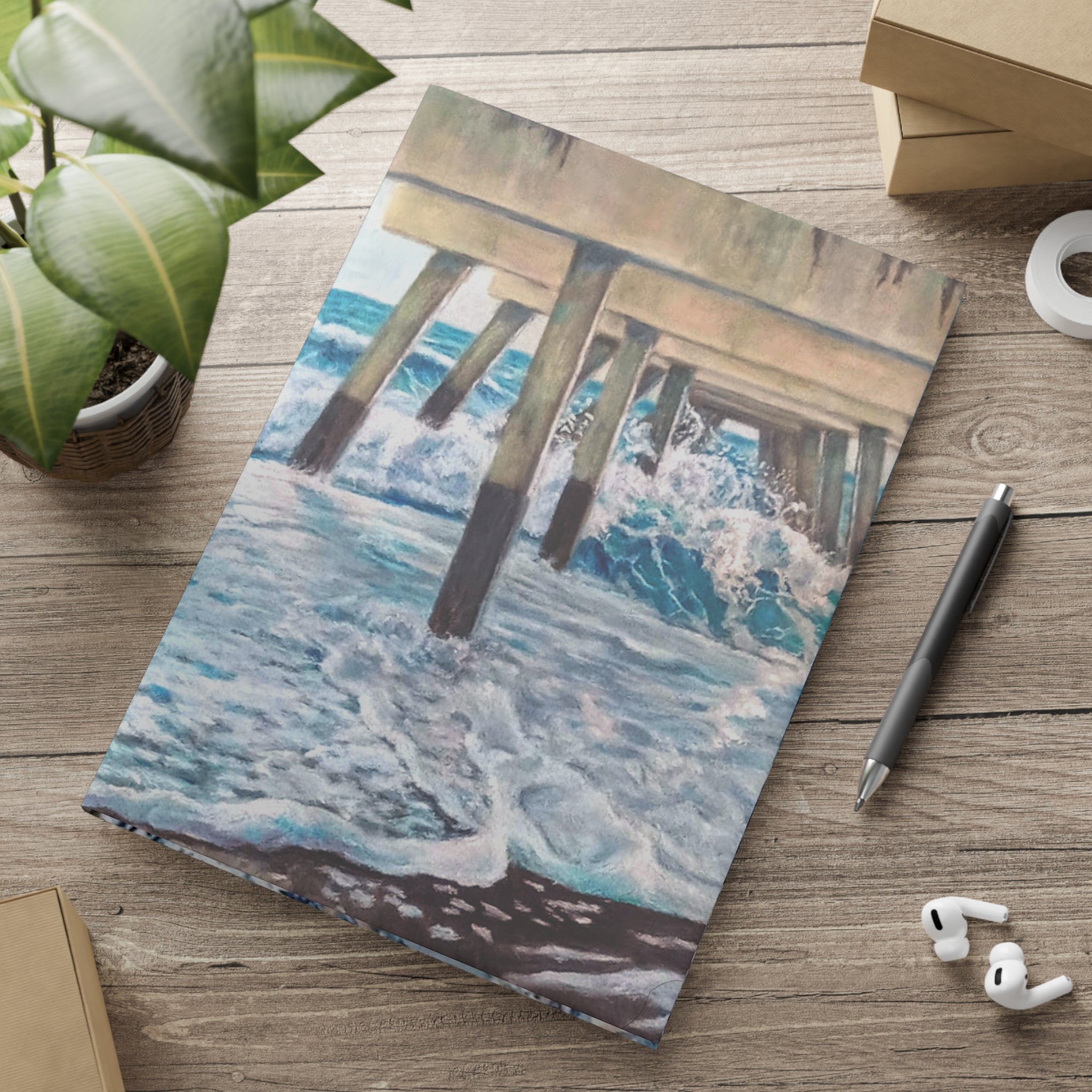 Stunning Ocean-Themed Hardcover Notebook painted by Studio Blitz