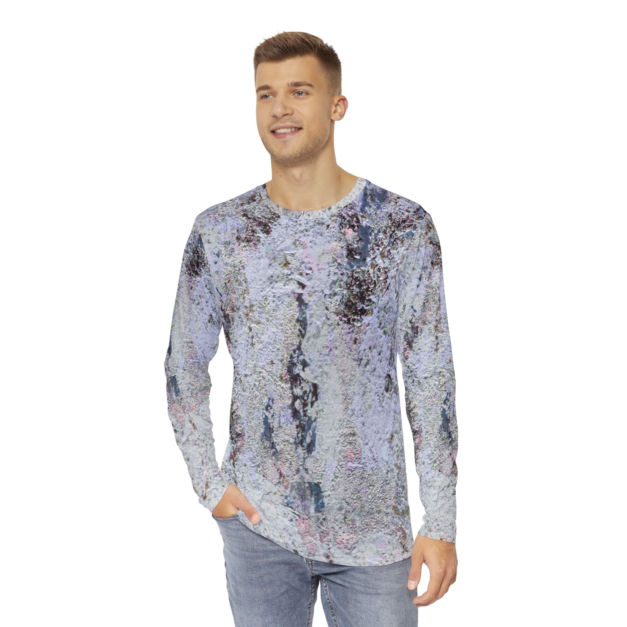 Men's Long Sleeve Shirt - Eye-Catching Abstract Art by Studio Blitz