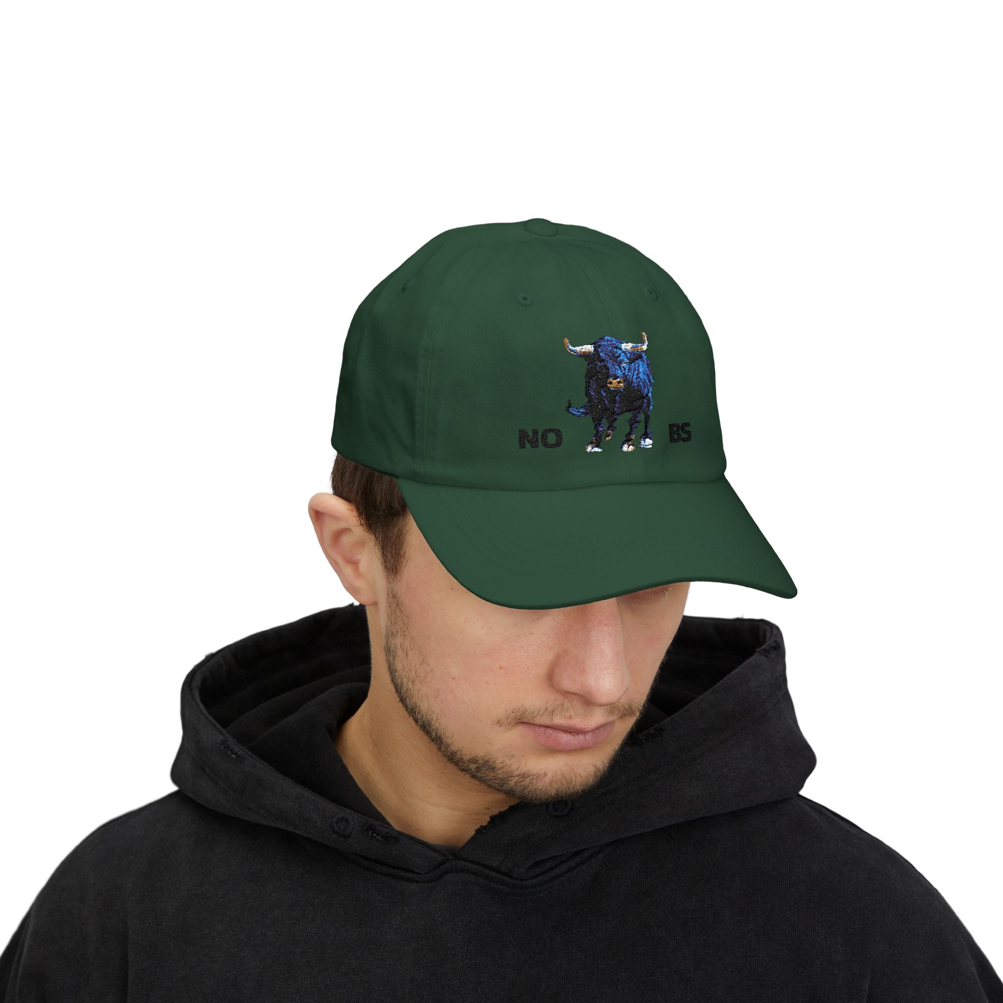 Bull Graphic - No BS Classic Dad Cap painted by Studio Blitz