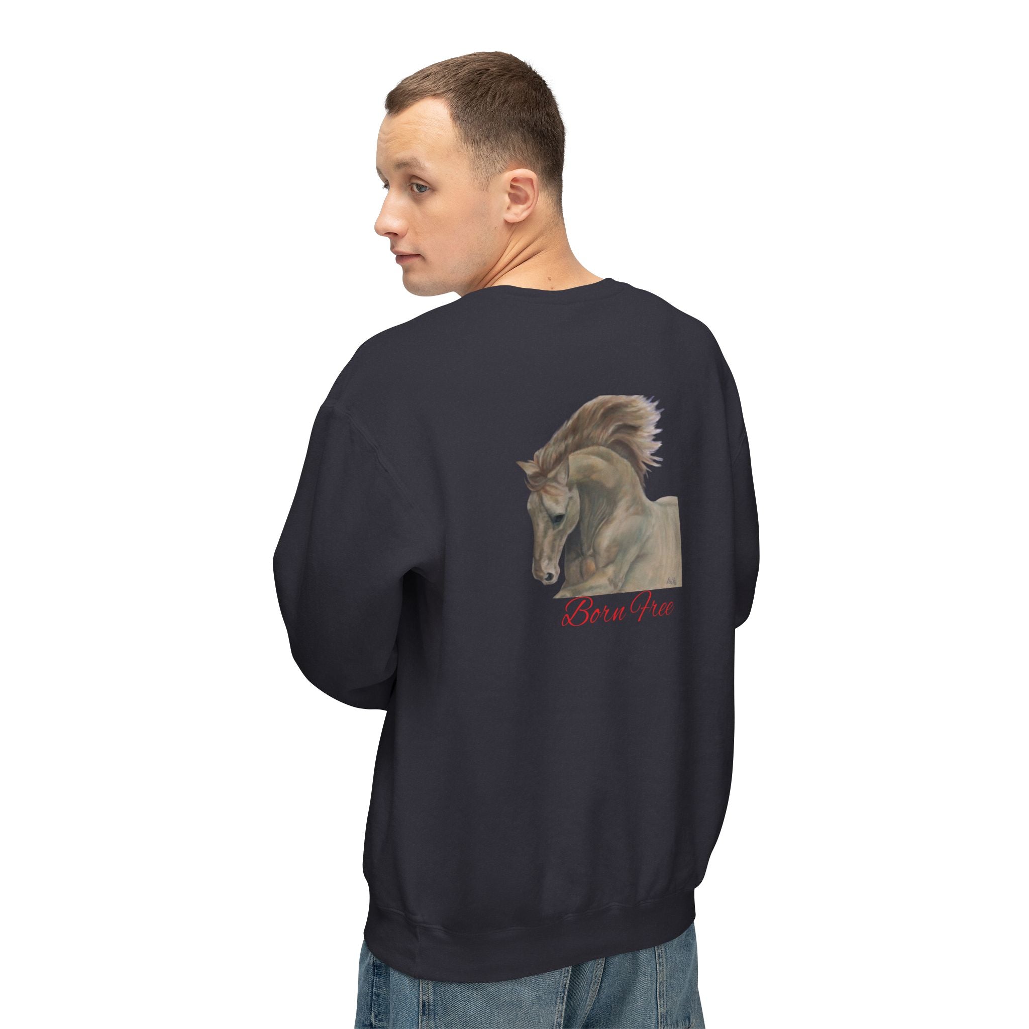 Horse Lovers Unisex Sweatshirt - Wild & Free Art Design by Studio Blitz