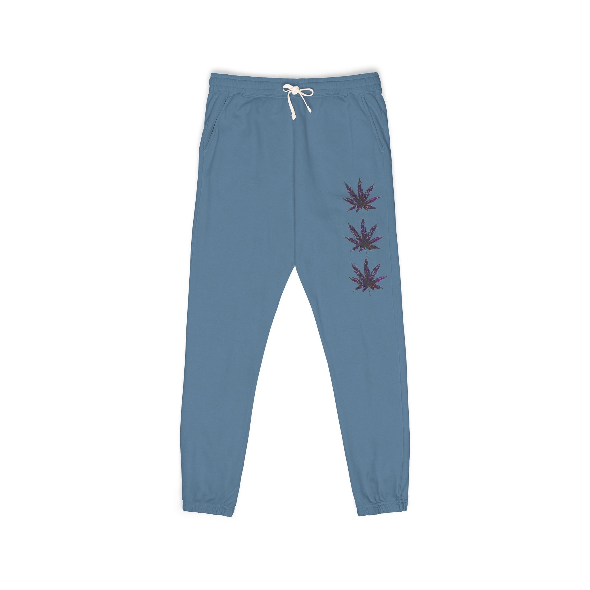 Fleece Sweatpants - Vibrant Cannabis Leaf Design by Studio Blitz