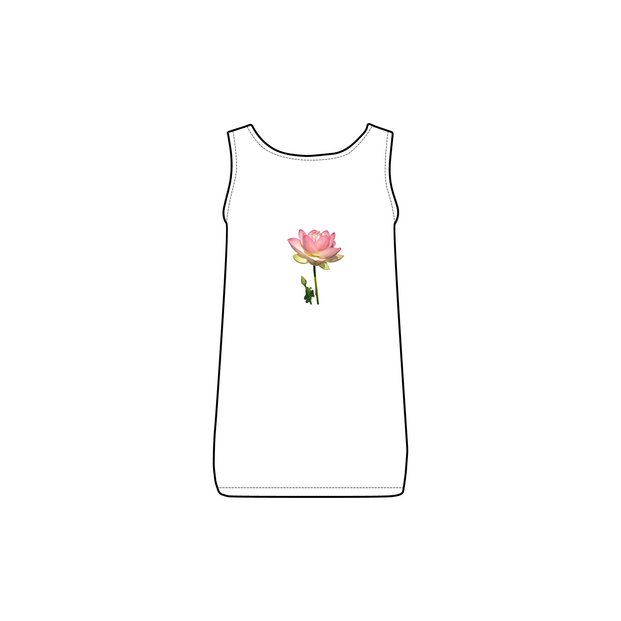 Women's Long Tank - Pink Lotus Flower Studio Blitz Design