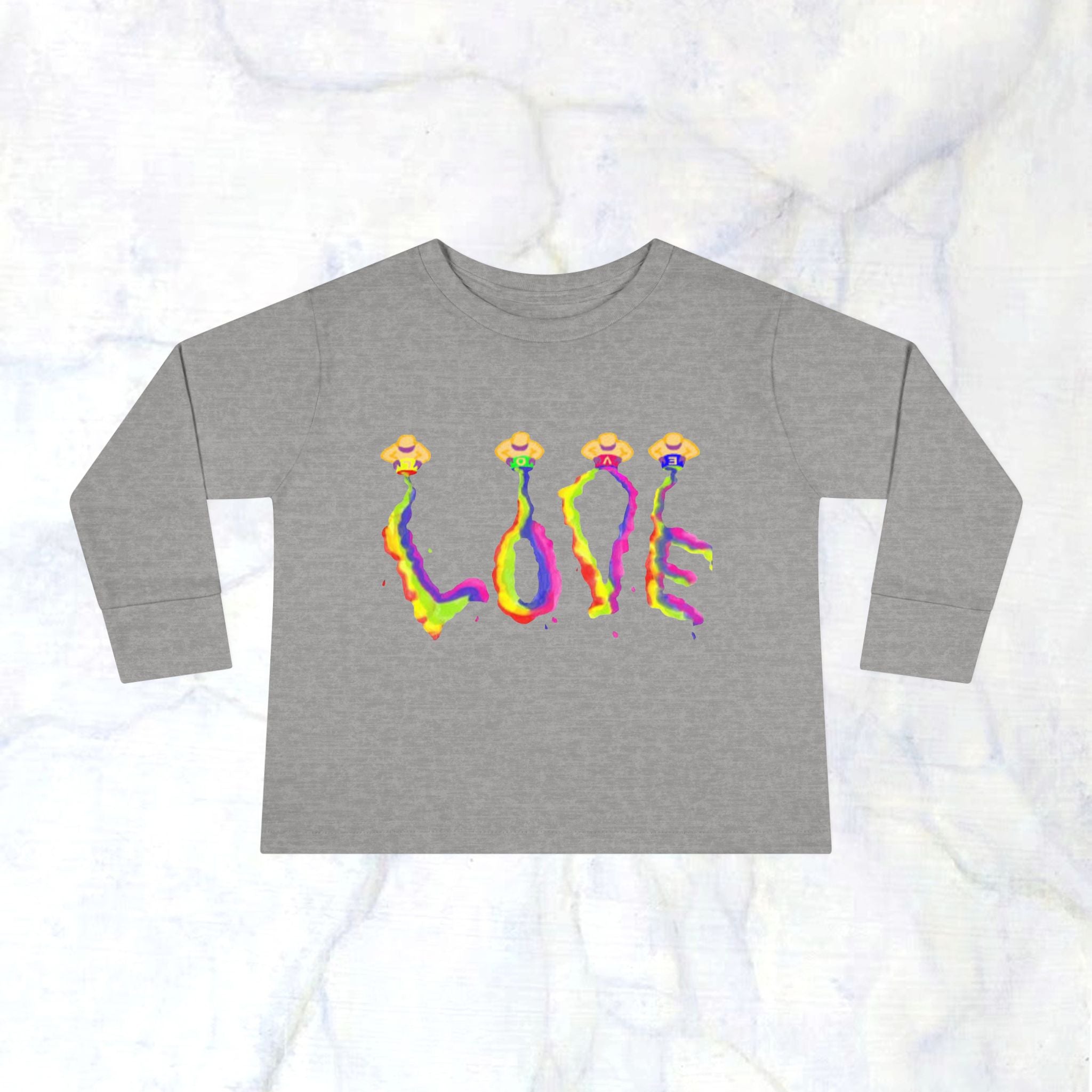 Toddler Long Sleeve Tee - It's All About Love in Bright Colors by Studio Blitz