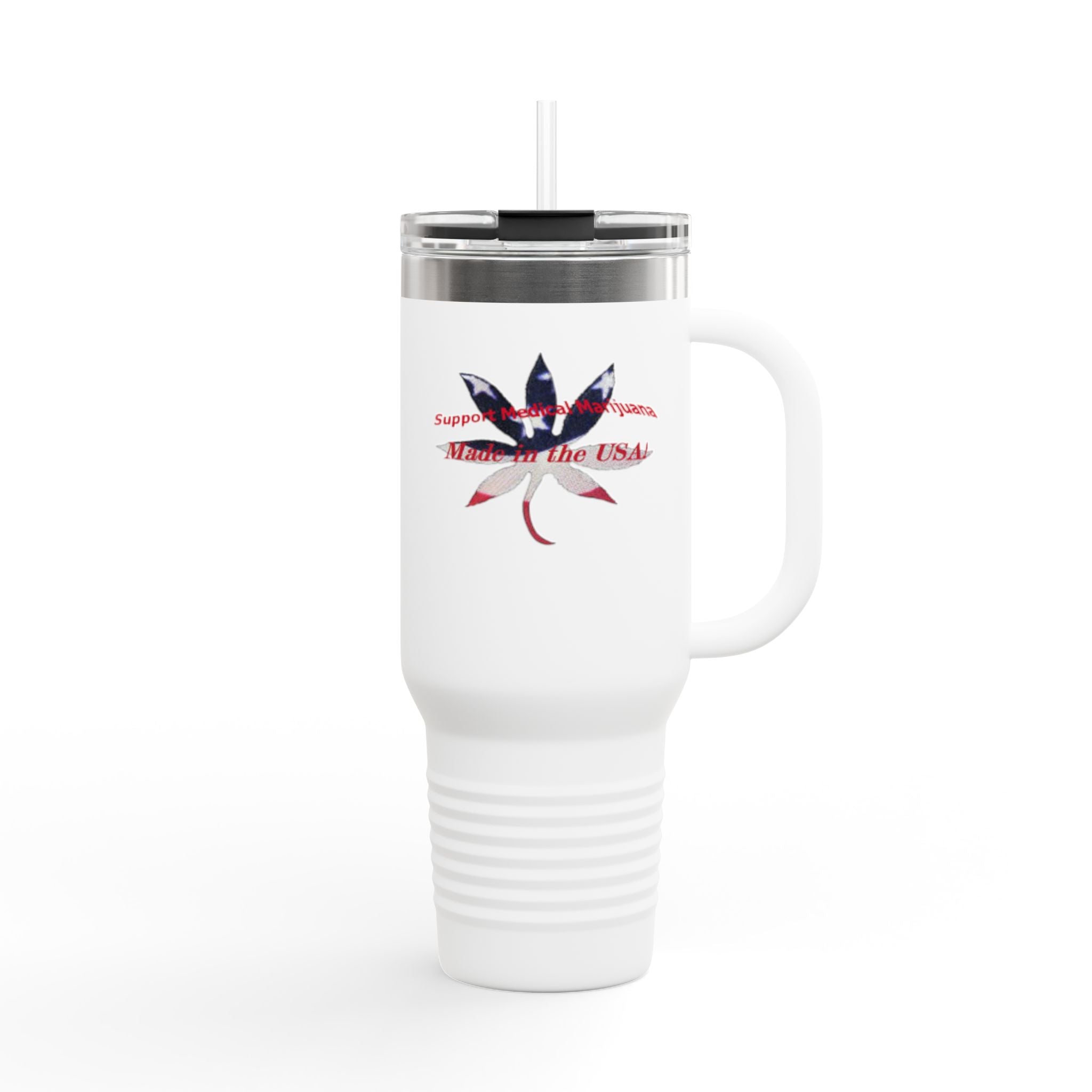 Insulated Travel Mug - Patriotic Cannabis Art Design by Studio Blitz