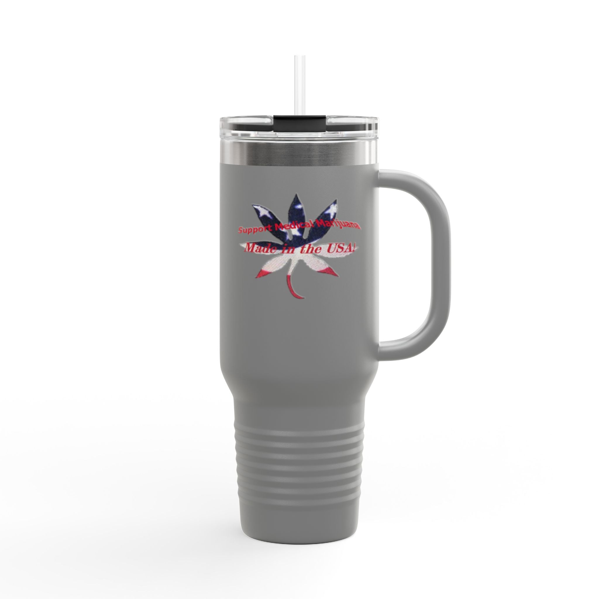 Insulated Travel Mug - Patriotic Cannabis Art Design by Studio Blitz