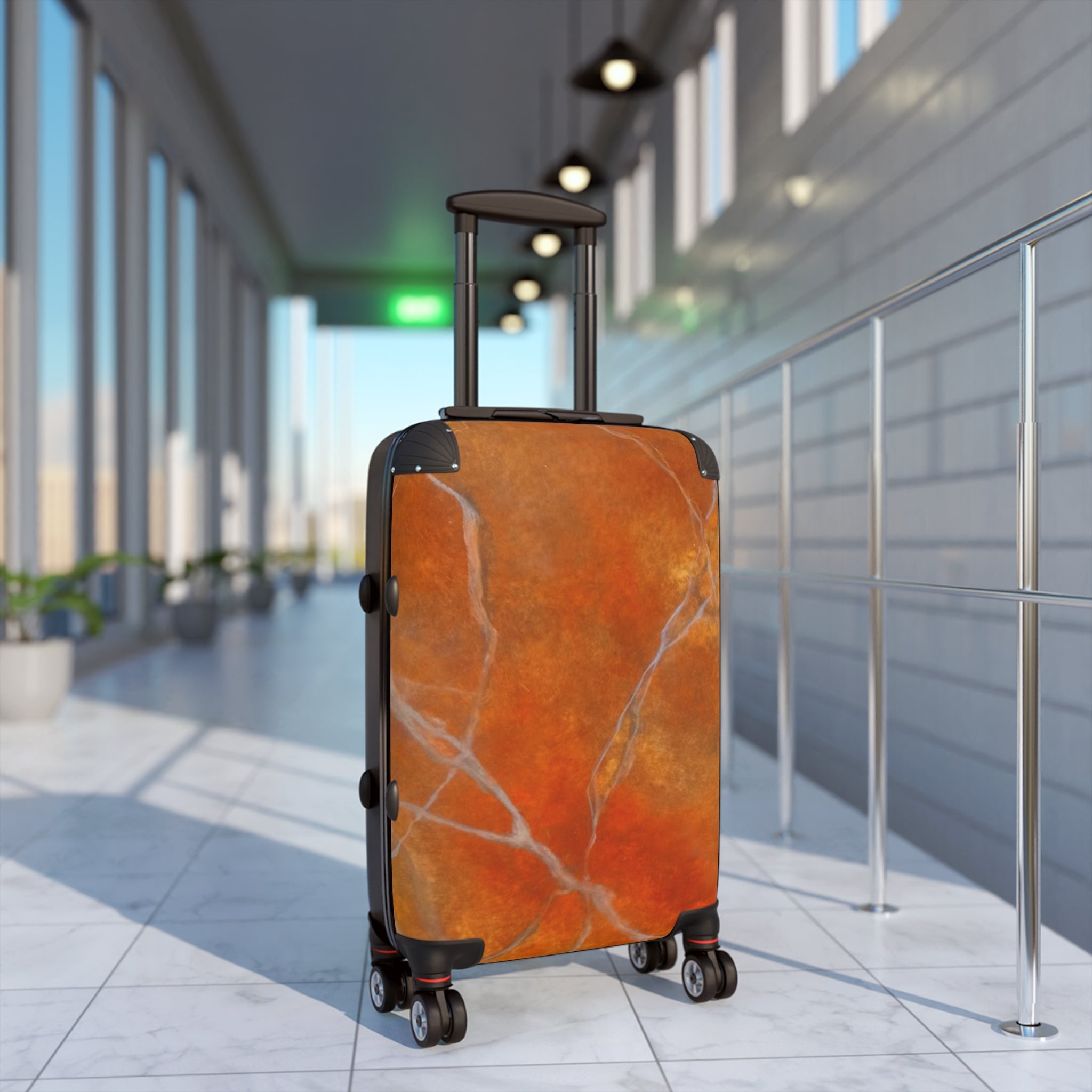 Suitcase - Red/Orange Marble Design by Studio Blitz