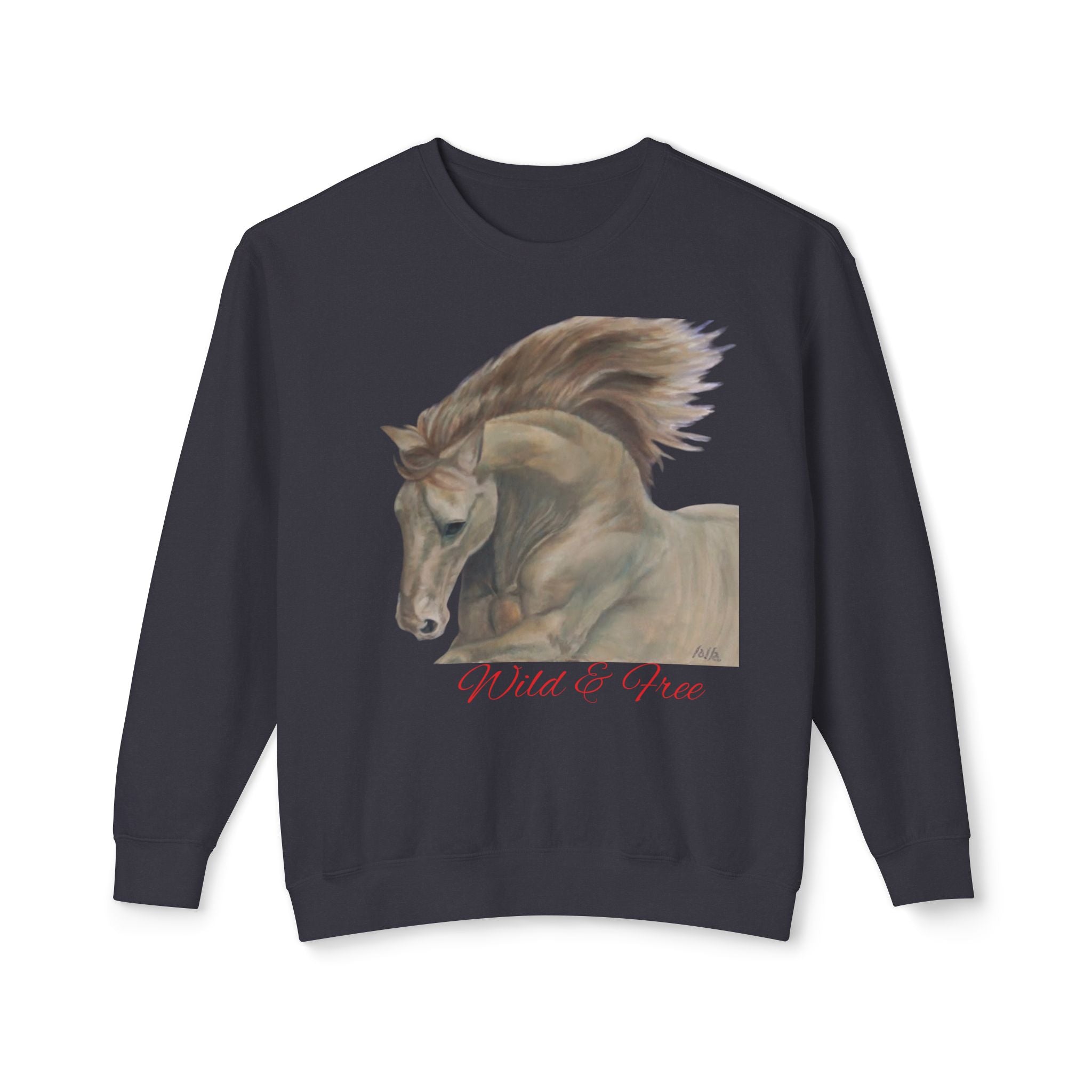 Horse Lovers Unisex Sweatshirt - Wild & Free Art Design by Studio Blitz