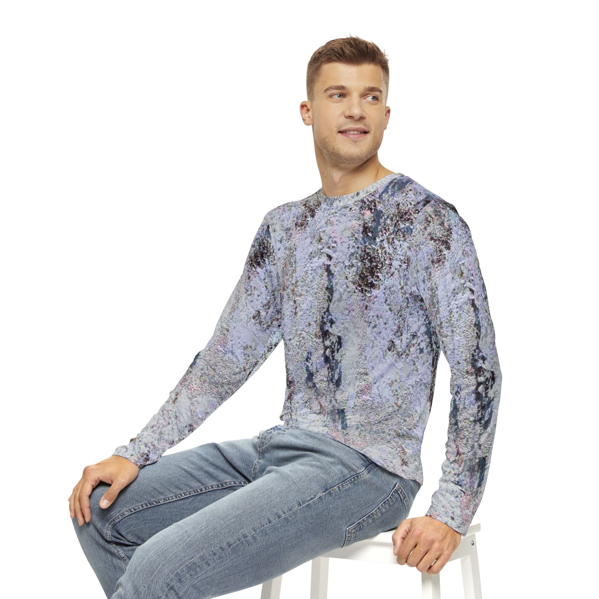 Men's Long Sleeve Shirt - Eye-Catching Abstract Art by Studio Blitz