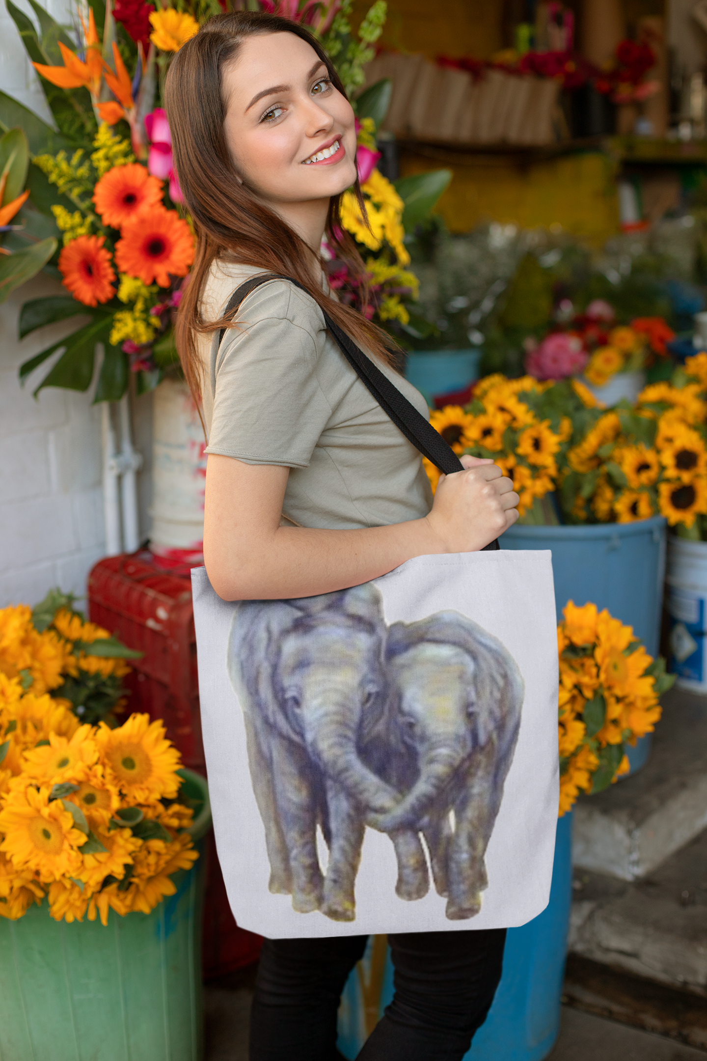 Elephant Lover's Tote Bag Art Design by Studio Blitz
