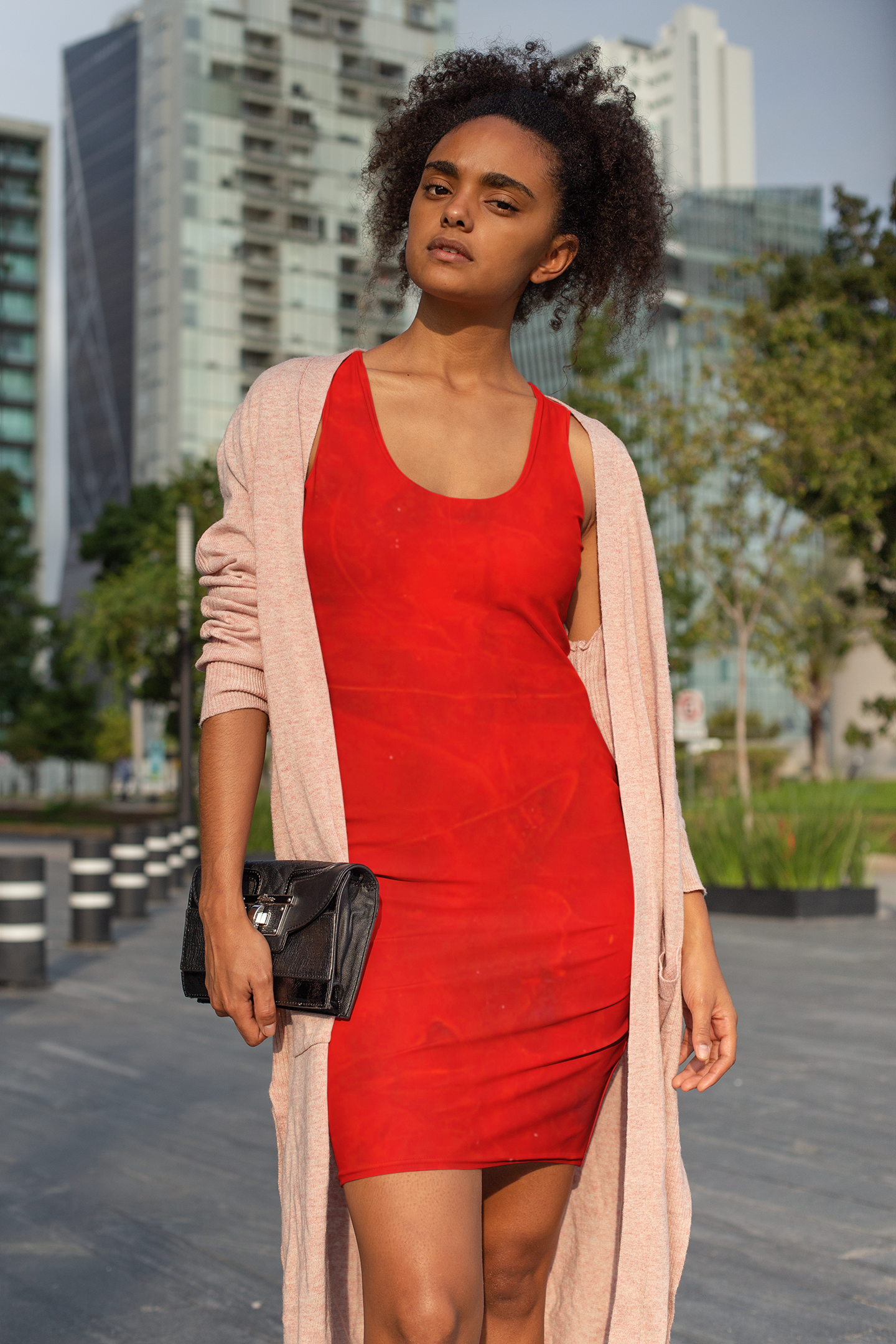 Eye-Catching Racerback Dress Red Hot Leather-look design by Studio Blitz