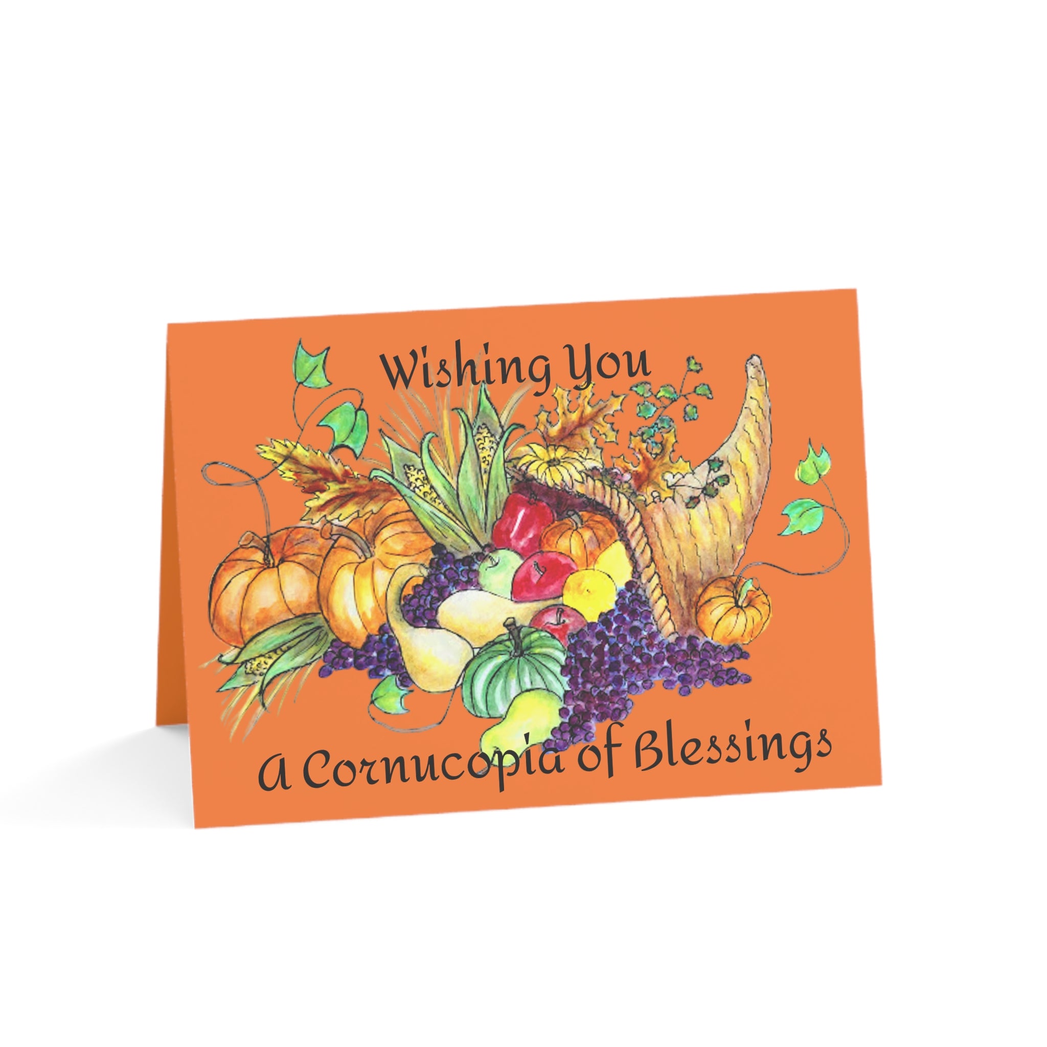 Cornucopia Thanksgiving Greeting Cards painted by Studio Blitz