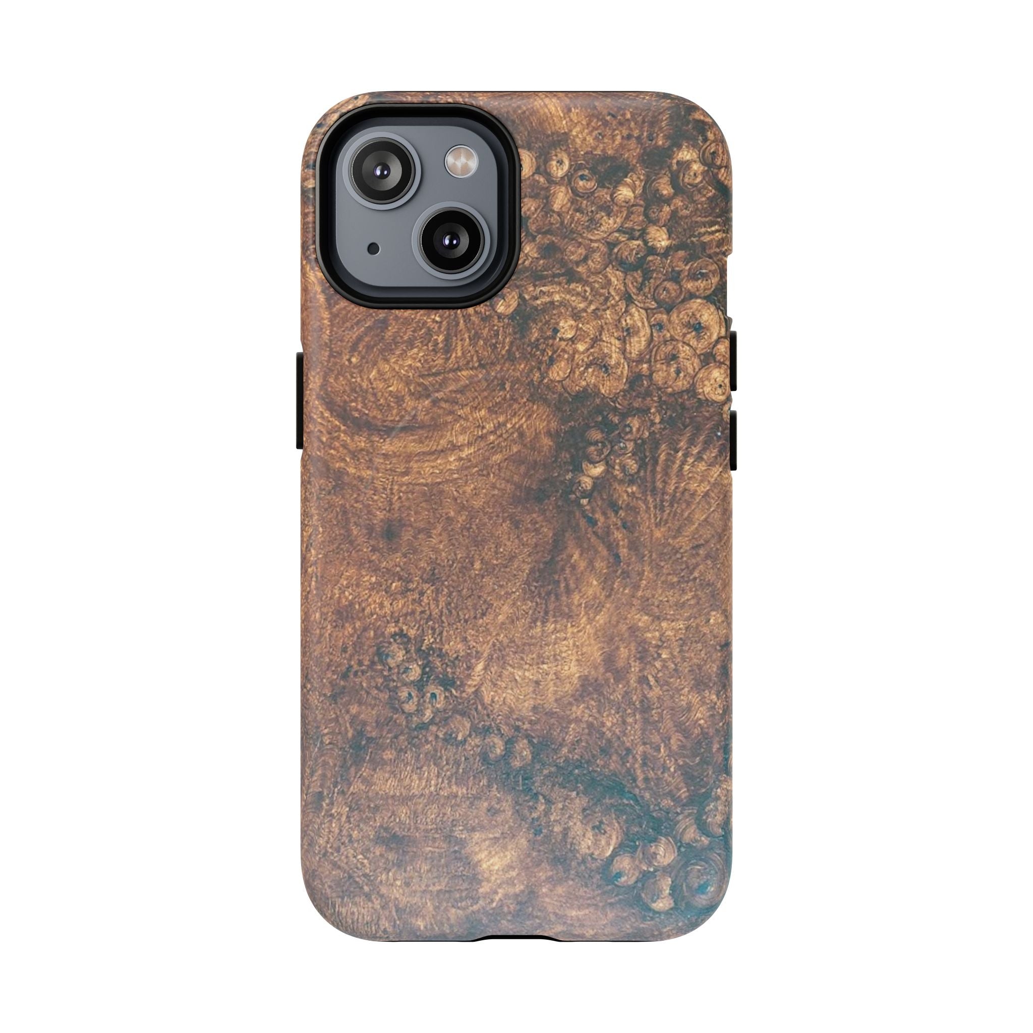 Durable Magnetic Phone Case with Unique Burl Wood Art Design by Studio Blitz that will make people take notice.