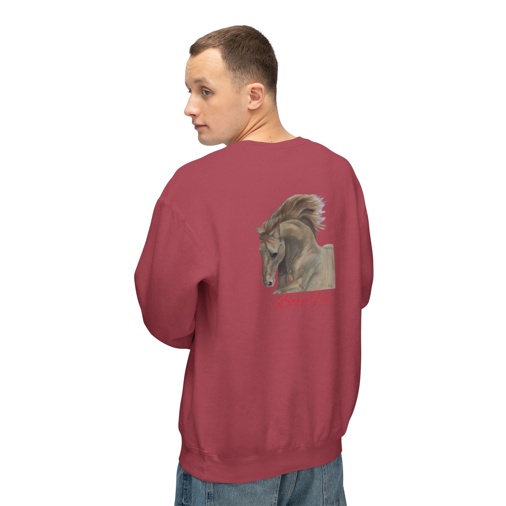 Horse Lovers Unisex Sweatshirt - Wild & Free Art Design by Studio Blitz