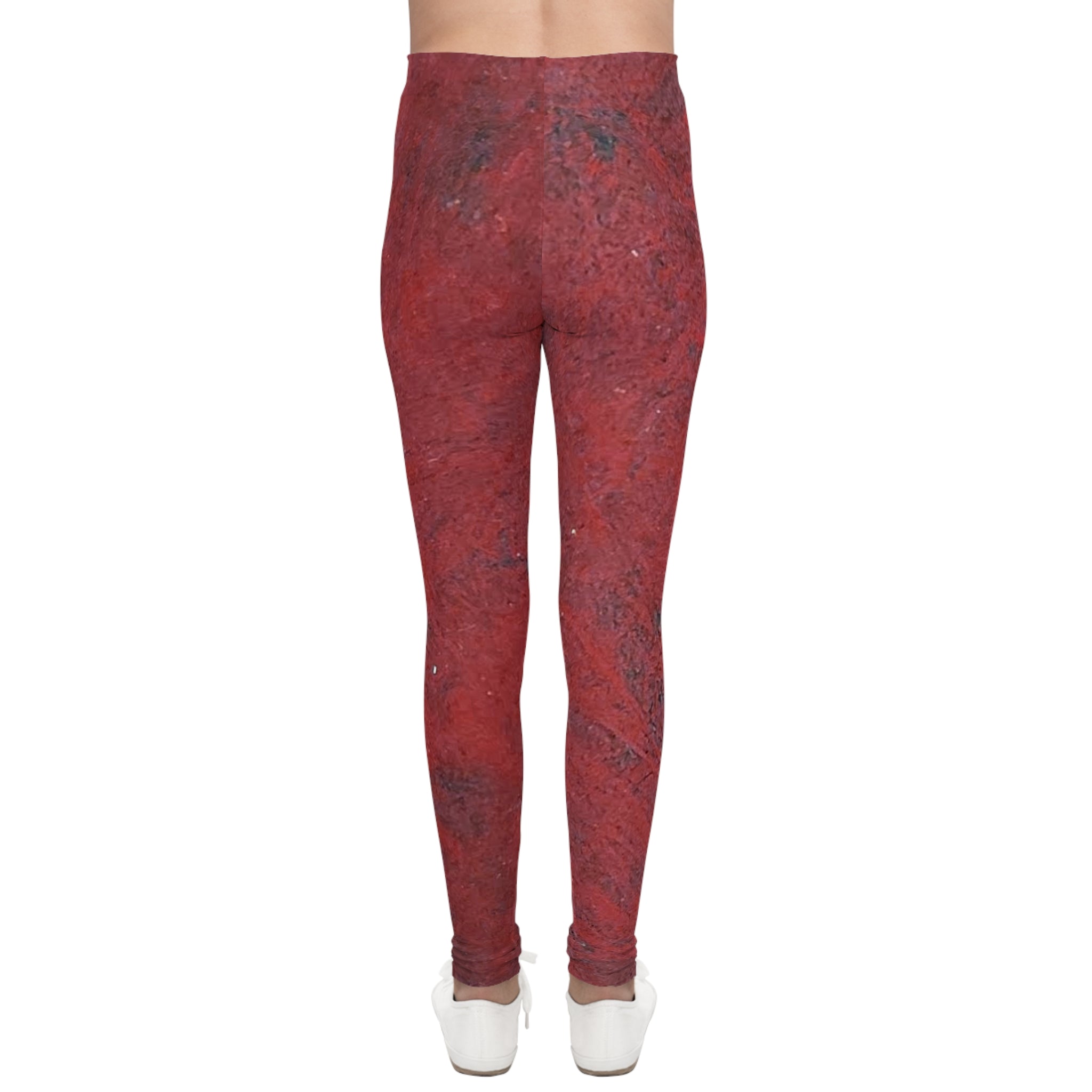 Youth Leggings - Funky Red Abstract Art by Studio Blitz