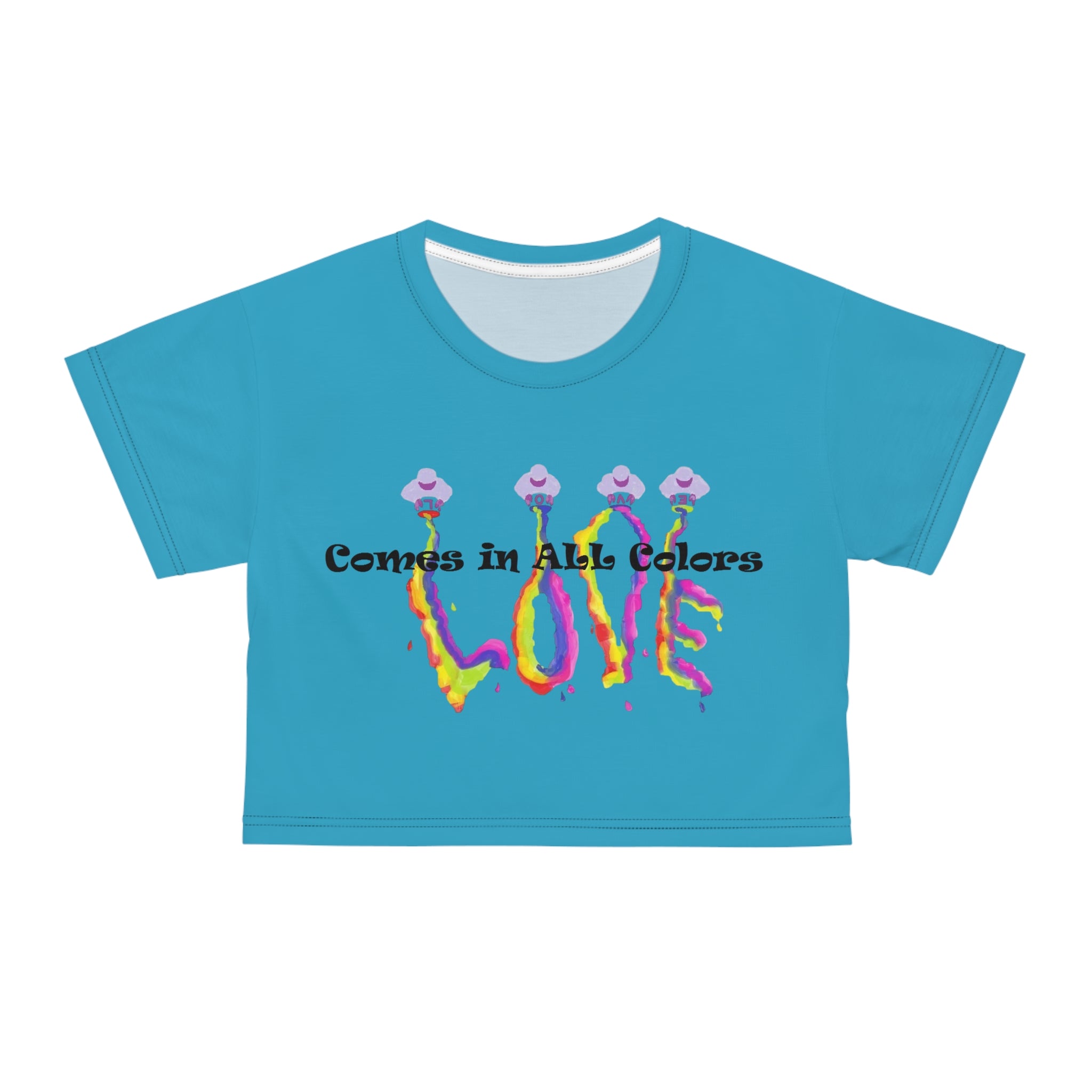 Colorful LOVE Crop Tee for Women designed by Studio Blitz