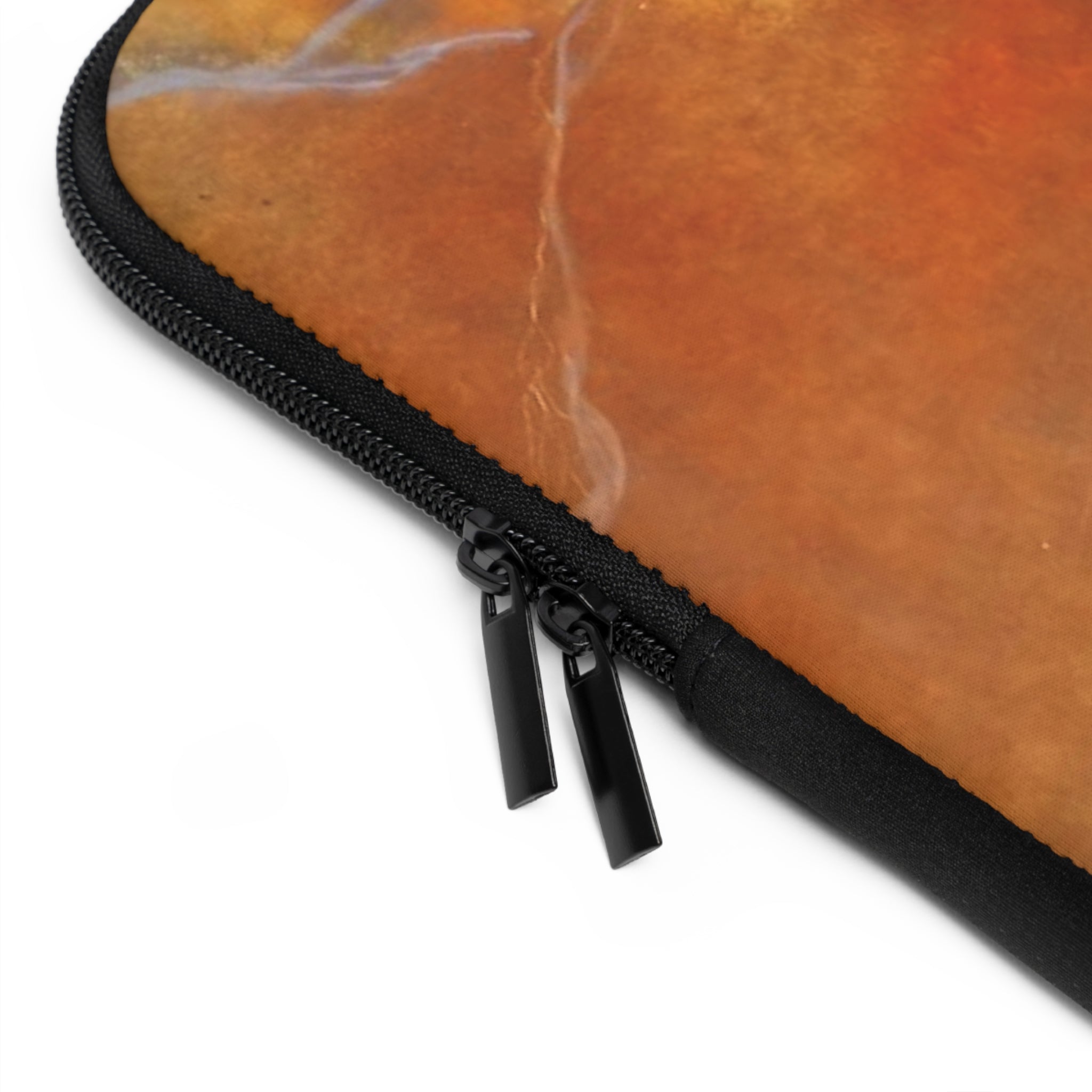 Stylish Laptop Sleeve in Red/Orange Modern Marble Design by Studio Blitz