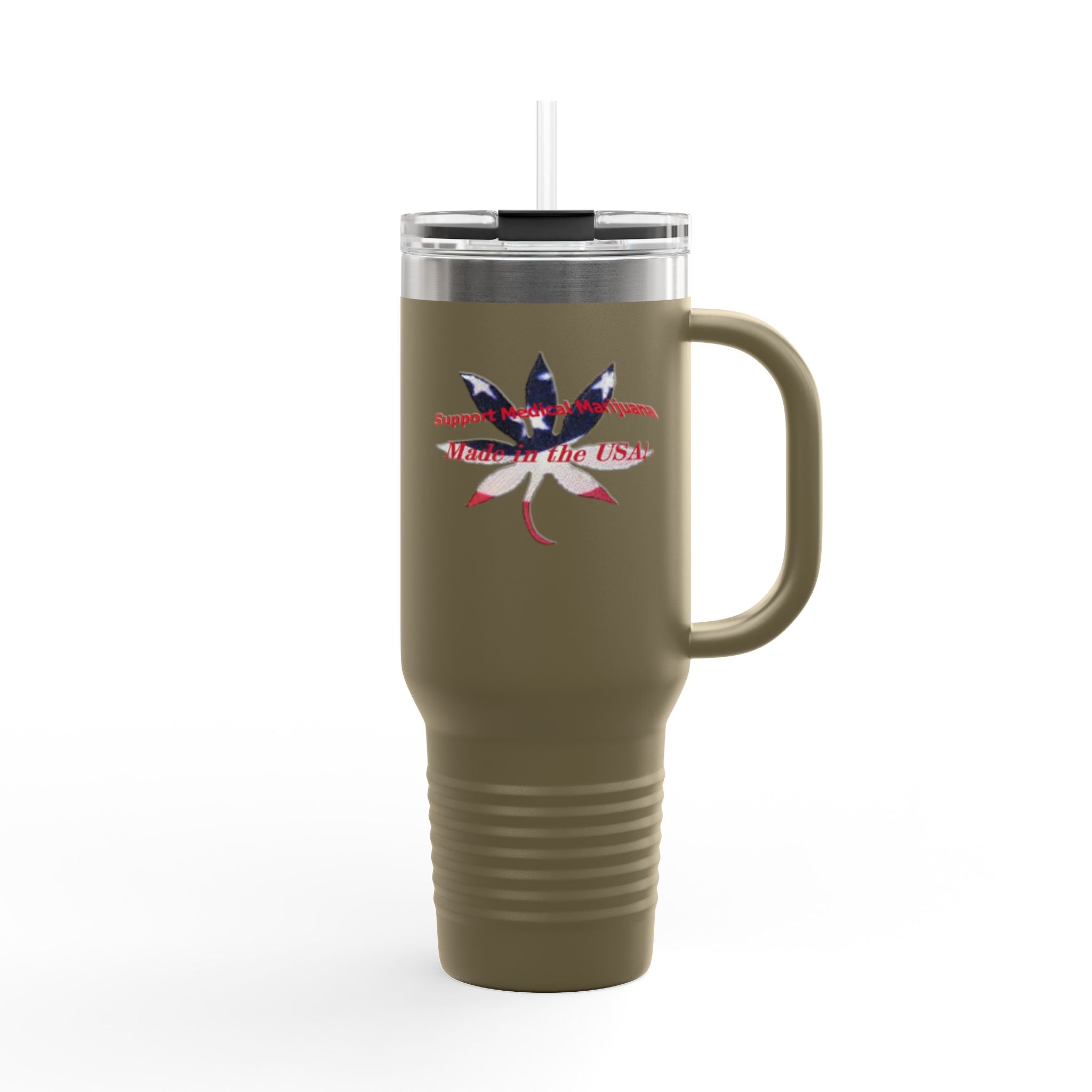 Insulated Travel Mug - Patriotic Cannabis Art Design by Studio Blitz