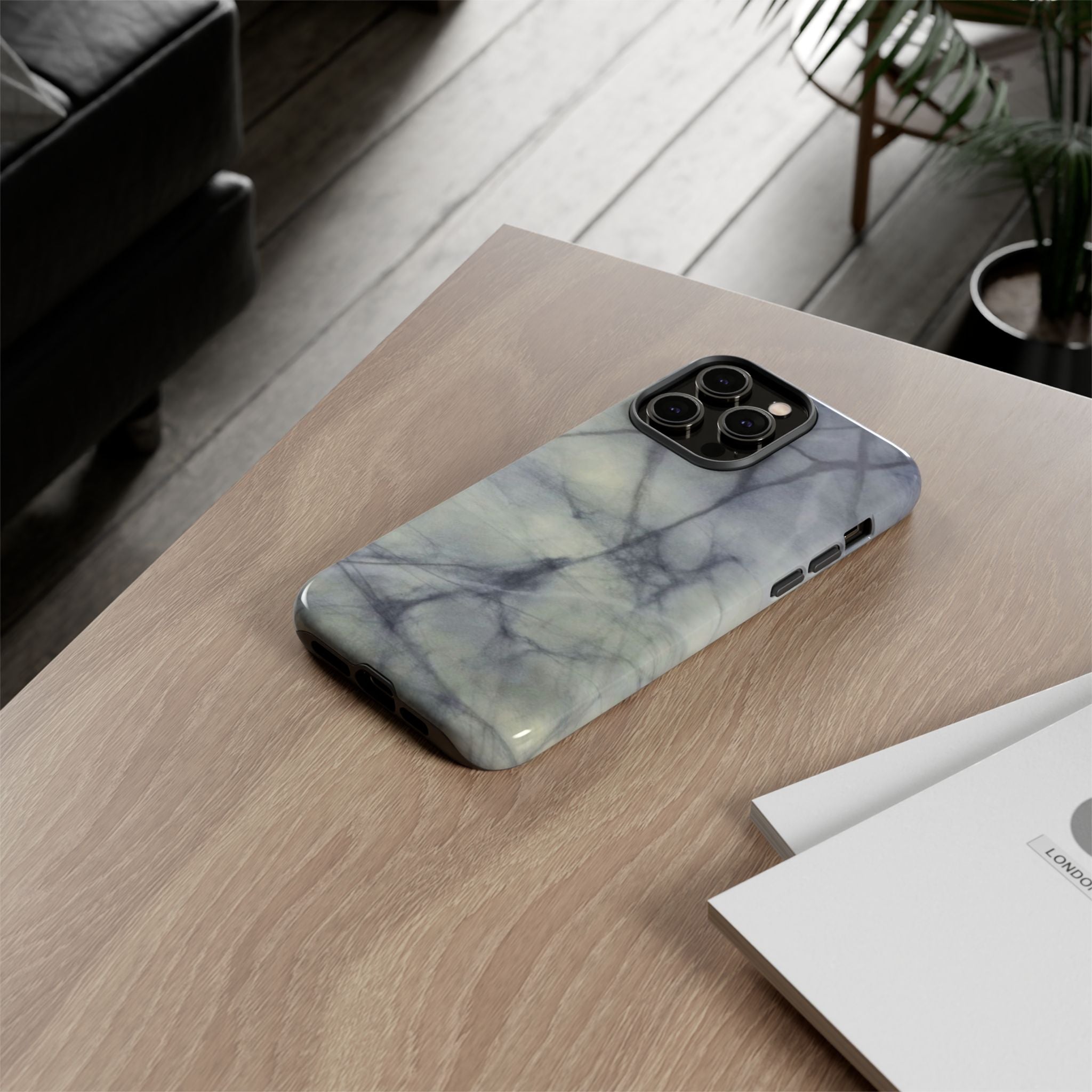 Phone Case, Eye-catching White Marble Look Tough Case by Studio Blitz