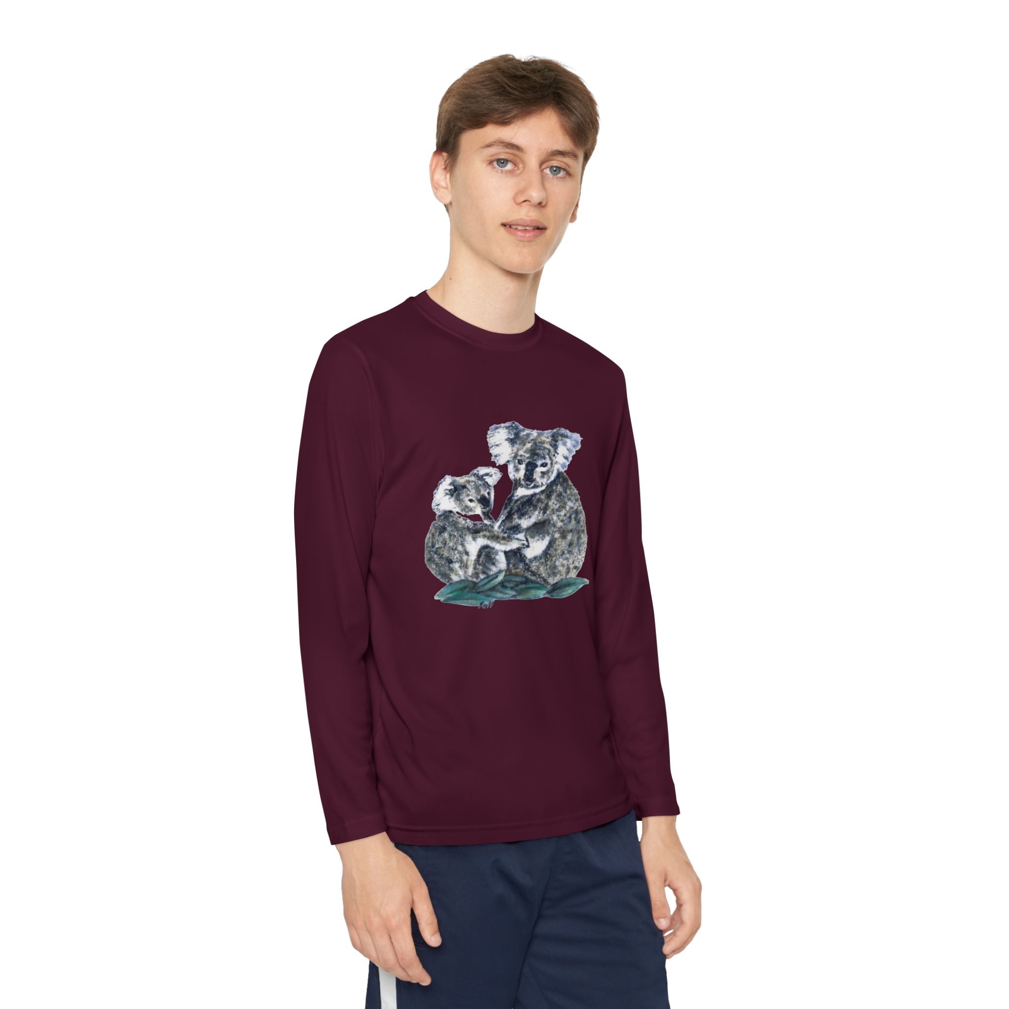 Youth Long Sleeve Tee Koala and Turtle Design