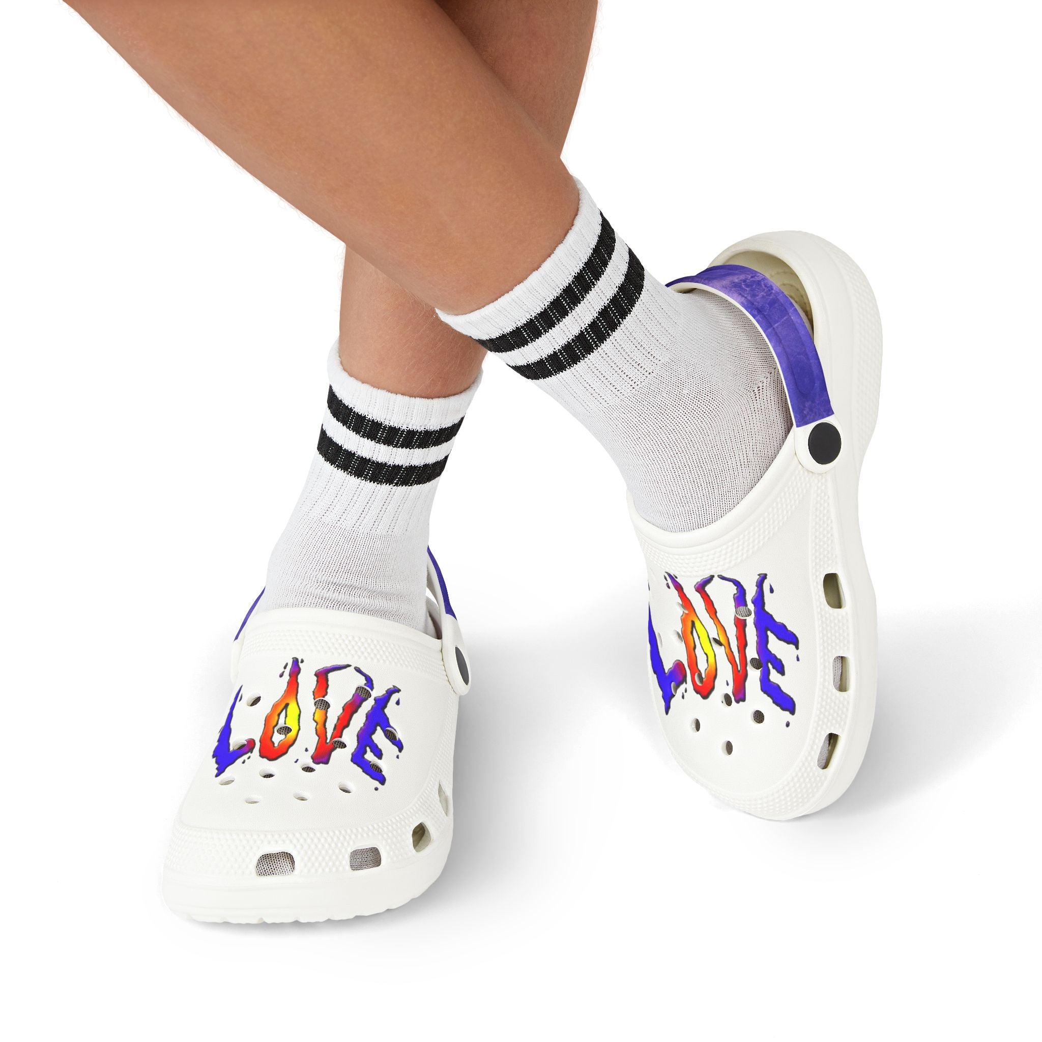 Colorful LOVE Kid's EVA Foam Clogs - Art Design by Studio Blitz