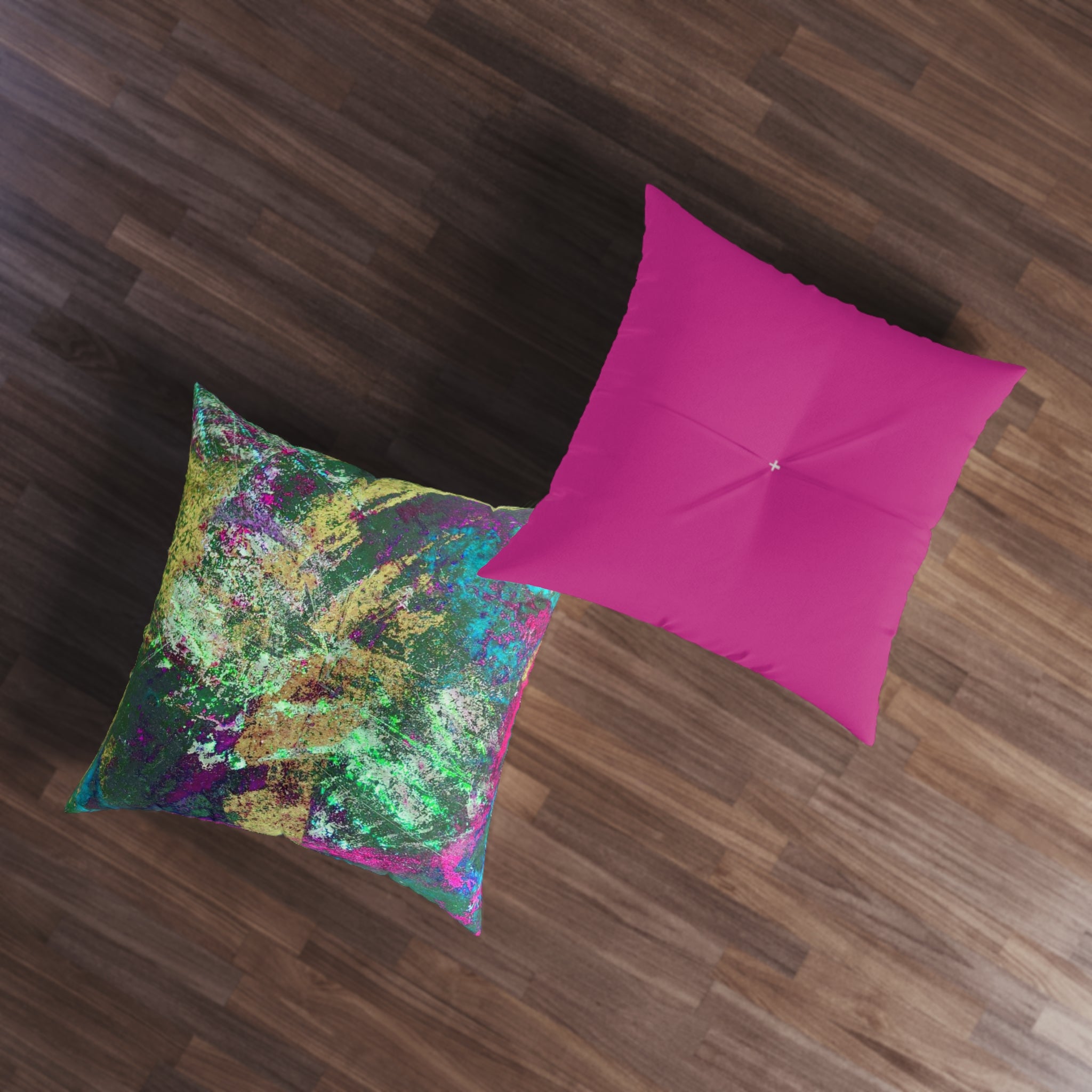 Floor Pillow that will Liven Up any area - Vibrant Tufted Square Design by Studio Blitz