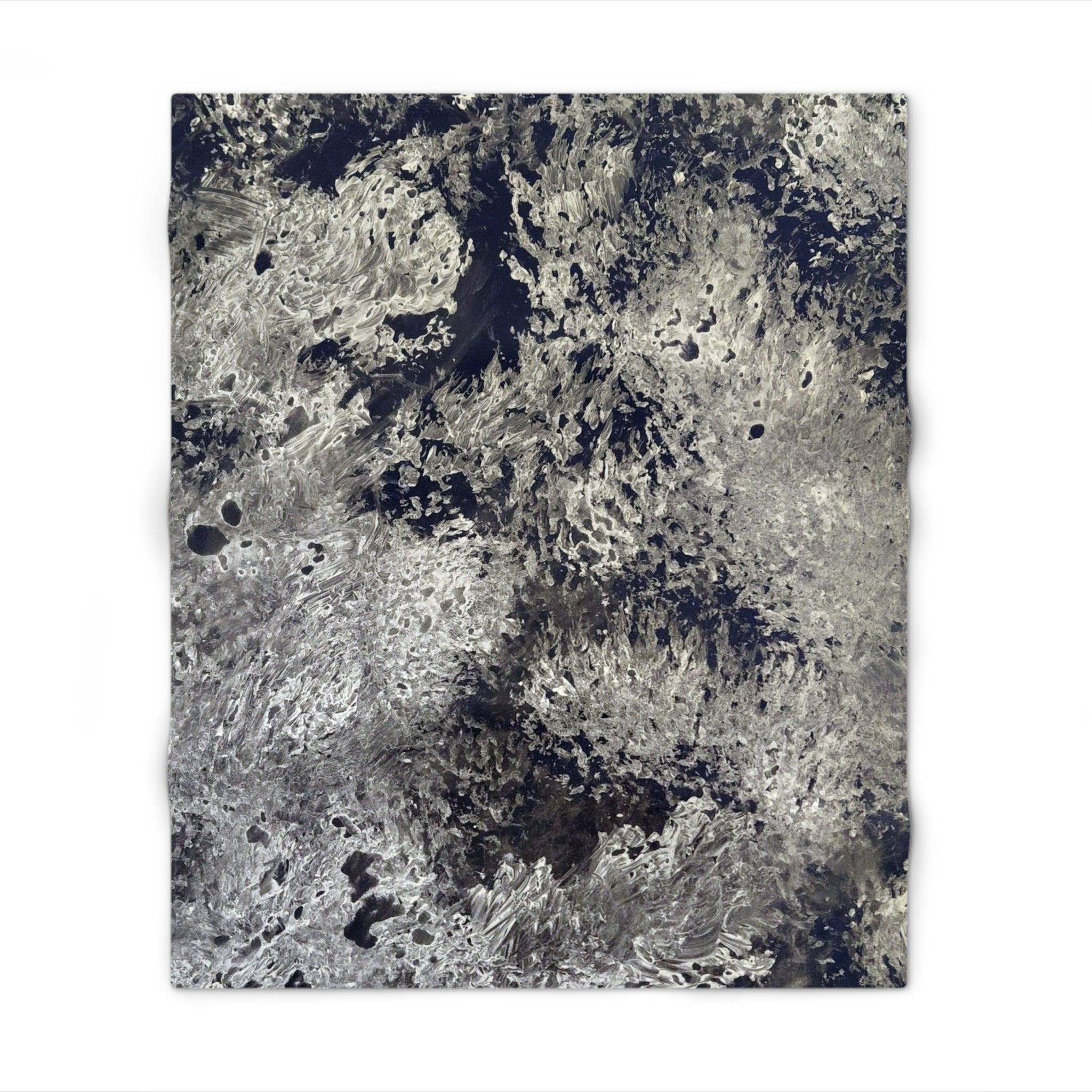 Abstract Throw Blanket - Dramatic Black & White Design by Studio Blitz