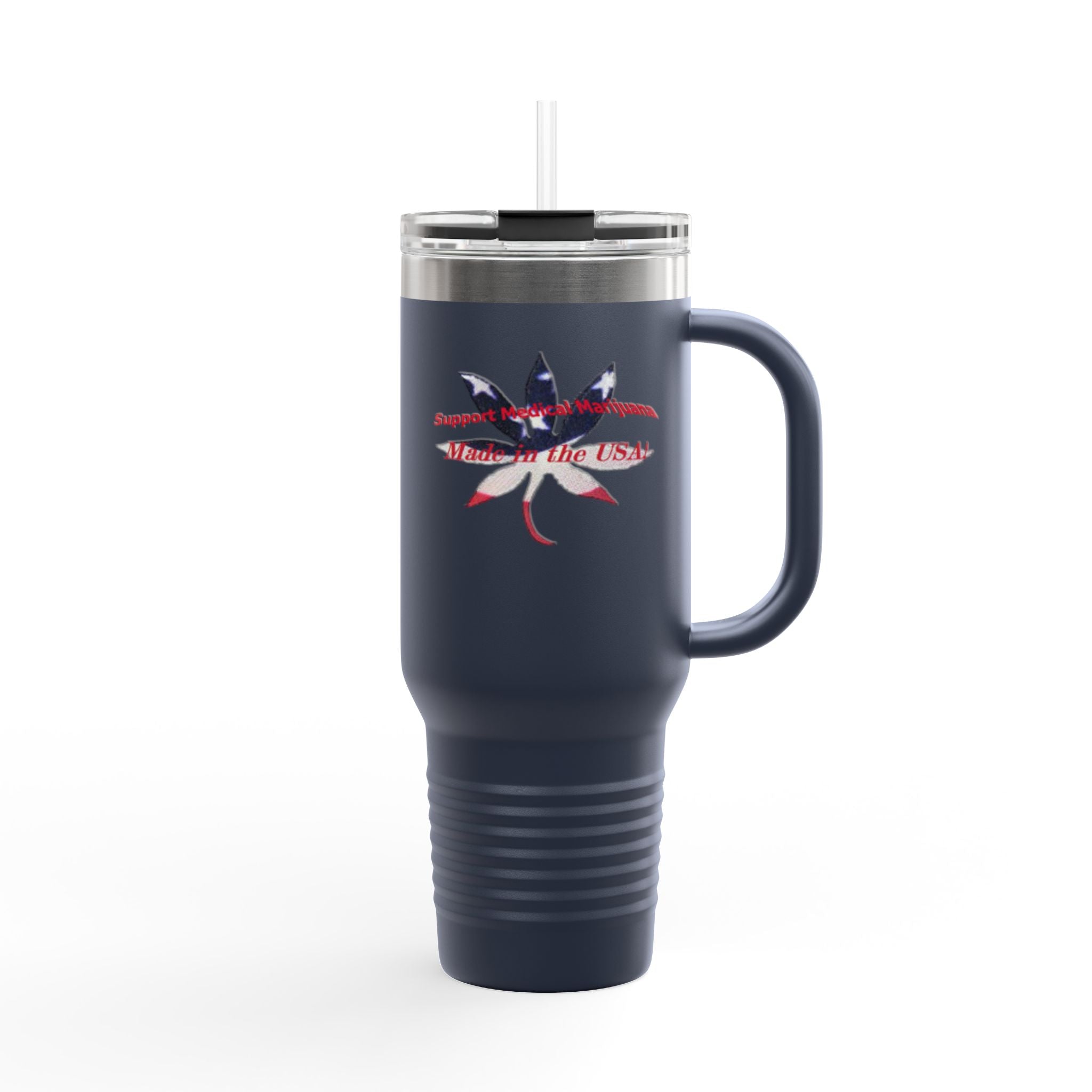 Insulated Travel Mug - Patriotic Cannabis Art Design by Studio Blitz