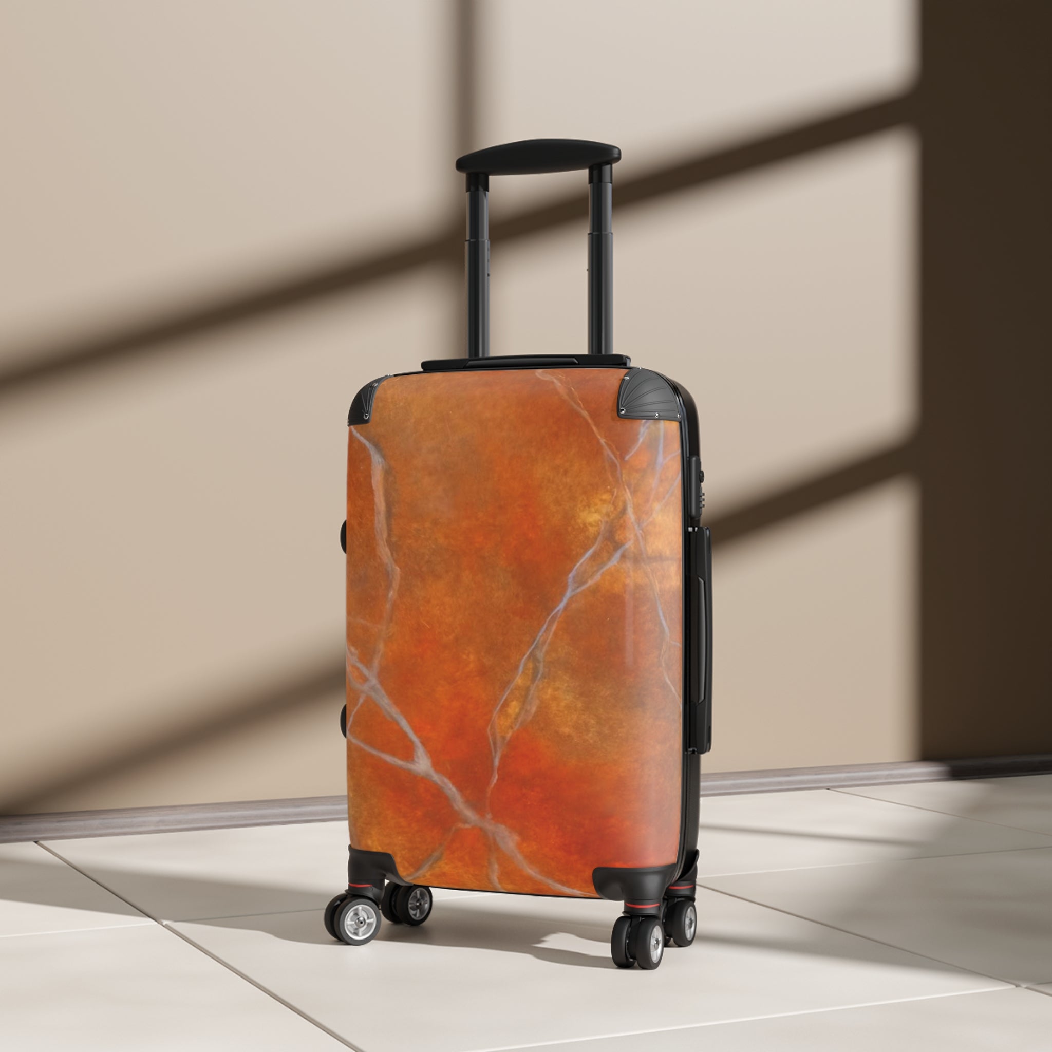 Suitcase - Red/Orange Marble Design by Studio Blitz