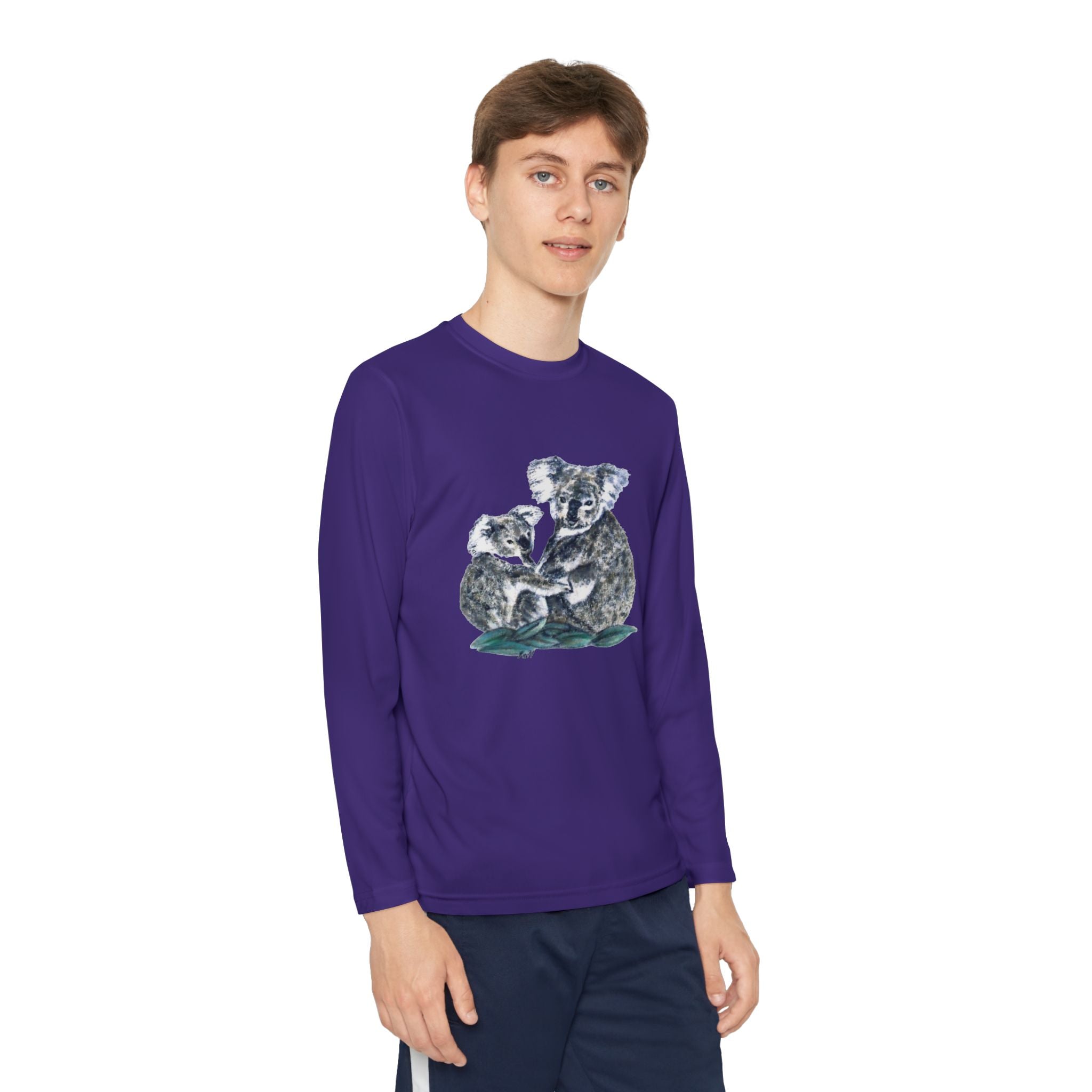 Youth Long Sleeve Tee Koala and Turtle Design