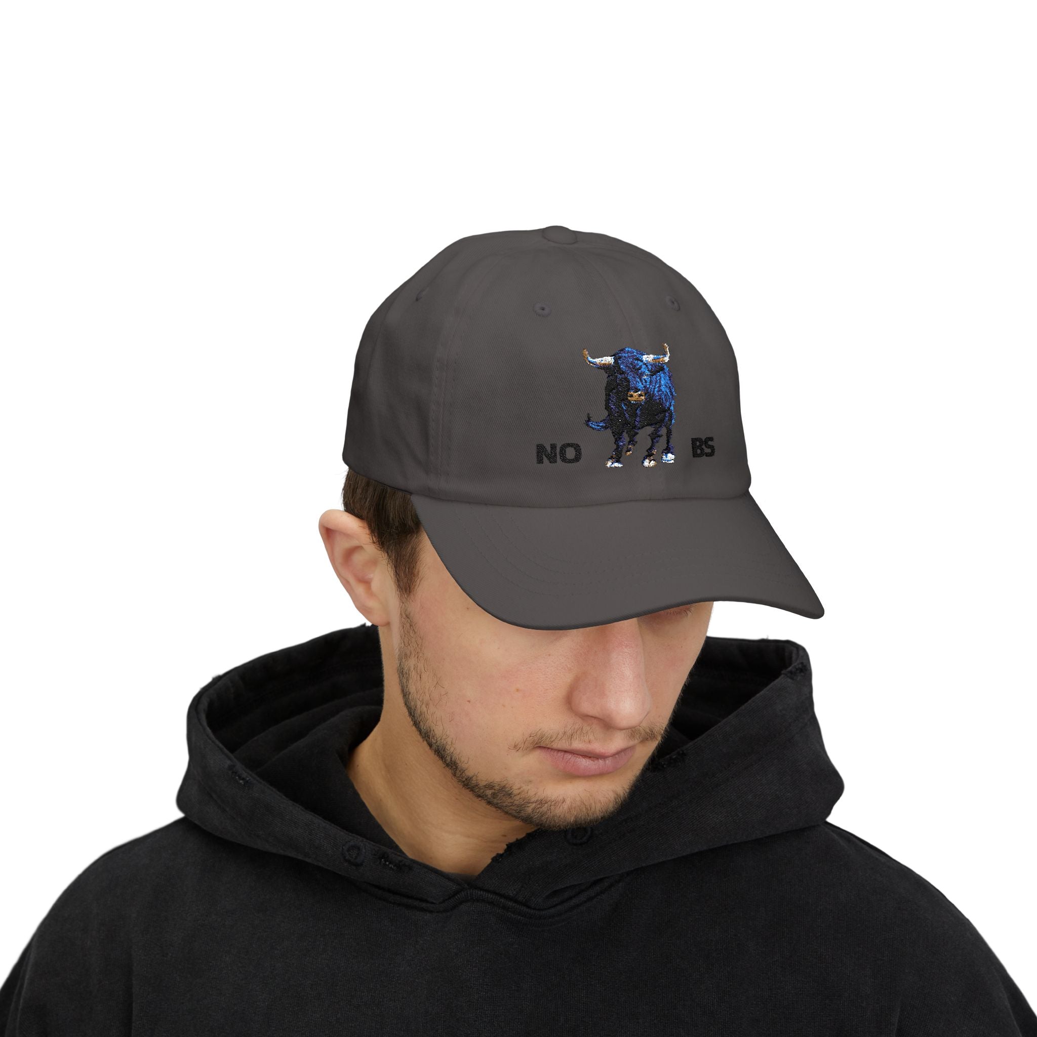 Bull Graphic - No BS Classic Dad Cap painted by Studio Blitz