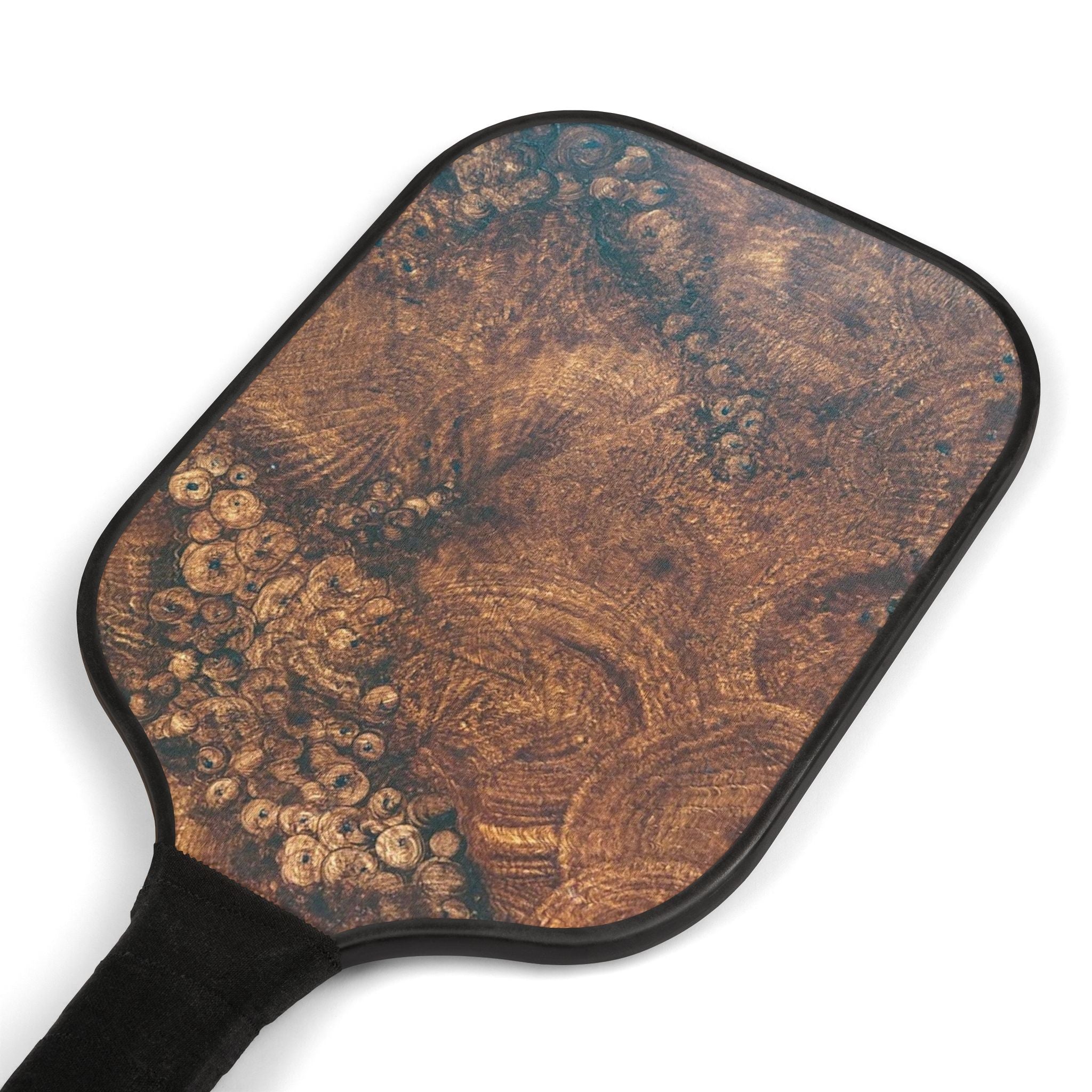 Burl Wood Pickleball Paddle Set painted by Studio Blitz