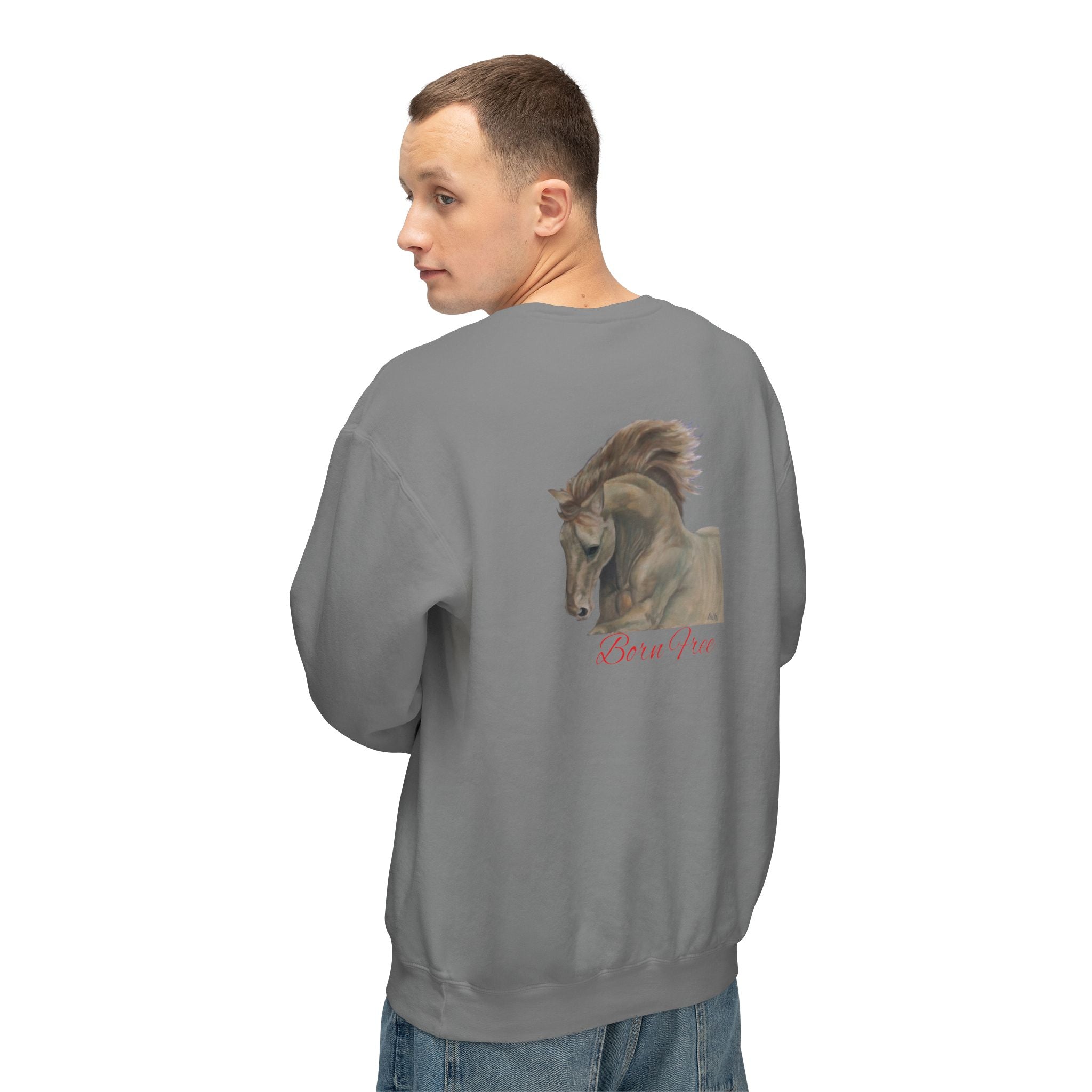 Horse Lovers Unisex Sweatshirt - Wild & Free Art Design by Studio Blitz