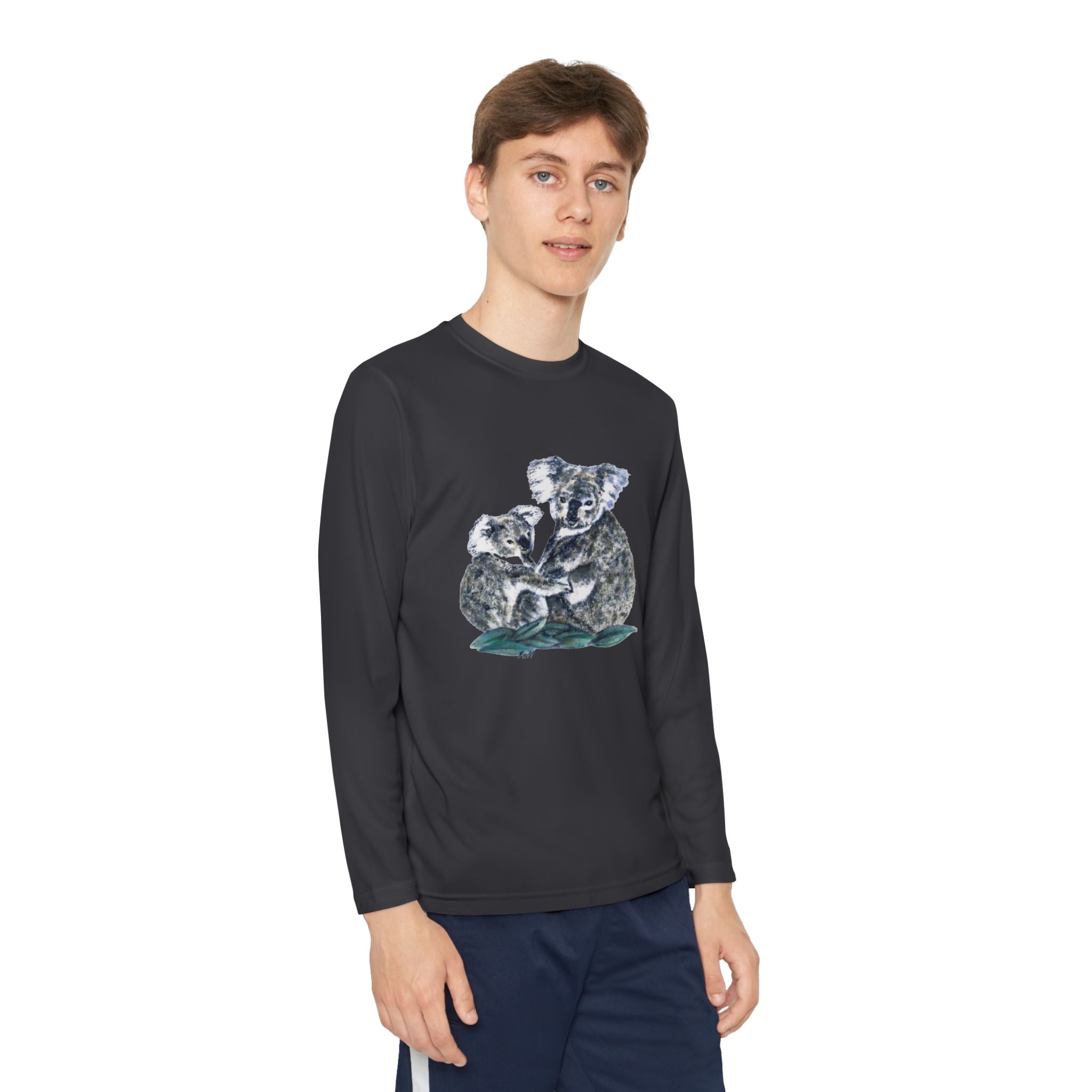Youth Long Sleeve Tee Koala and Turtle Design