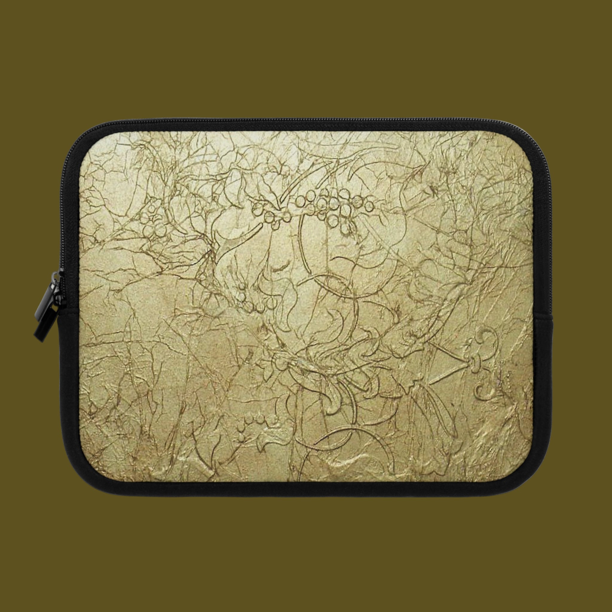Elegant Laptop Sleeve with Gold Embossed Design by Studio Blitz