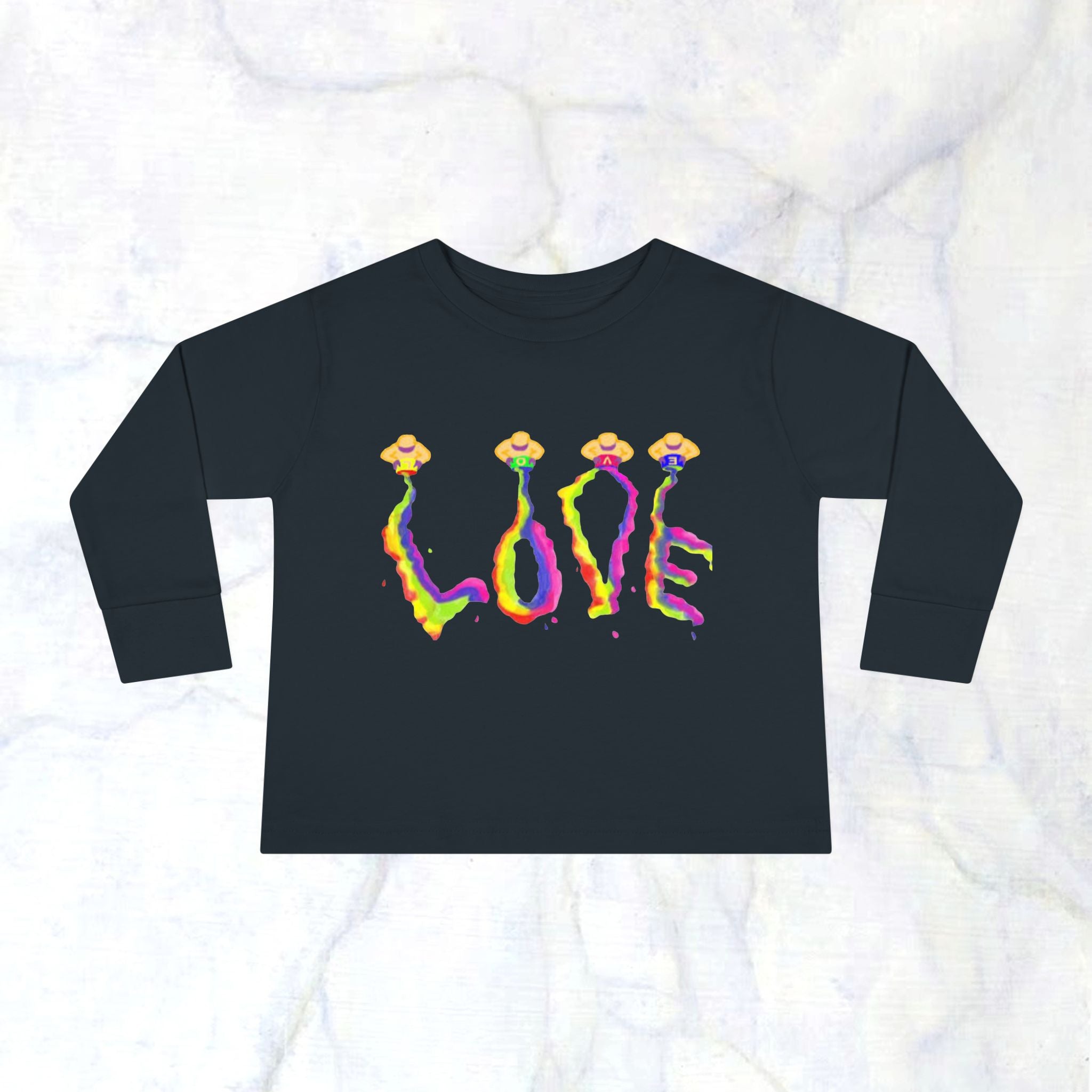Toddler Long Sleeve Tee - It's All About Love in Bright Colors by Studio Blitz