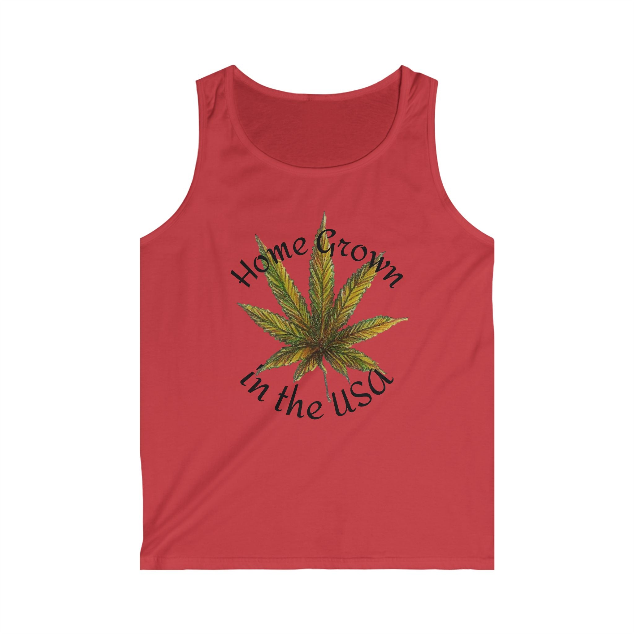 Tank Top - Support Medical Marijuana USA Red White Blue Leaf Image
