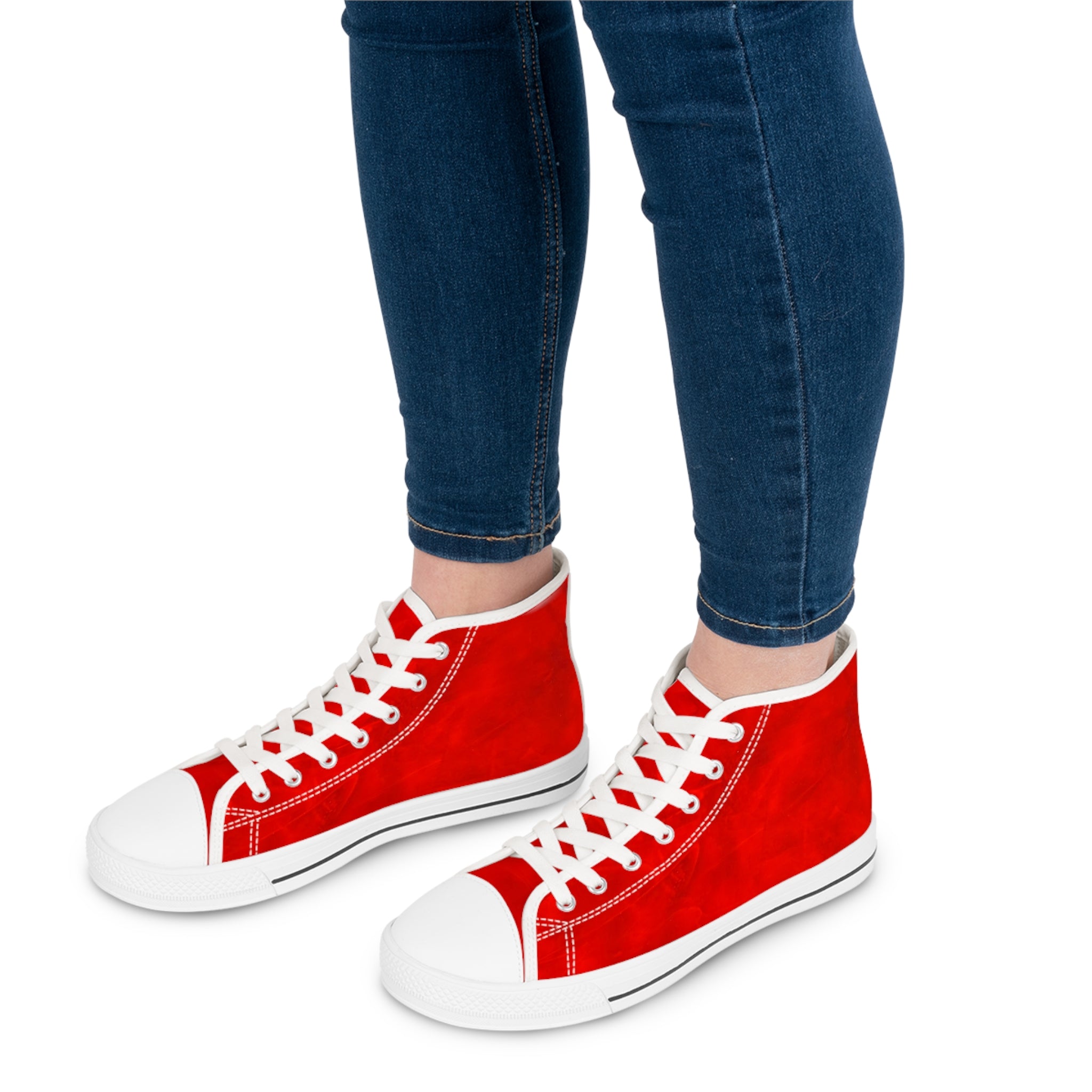 High Top Sneakers - Trendy Red Art Design by Studio Blitz