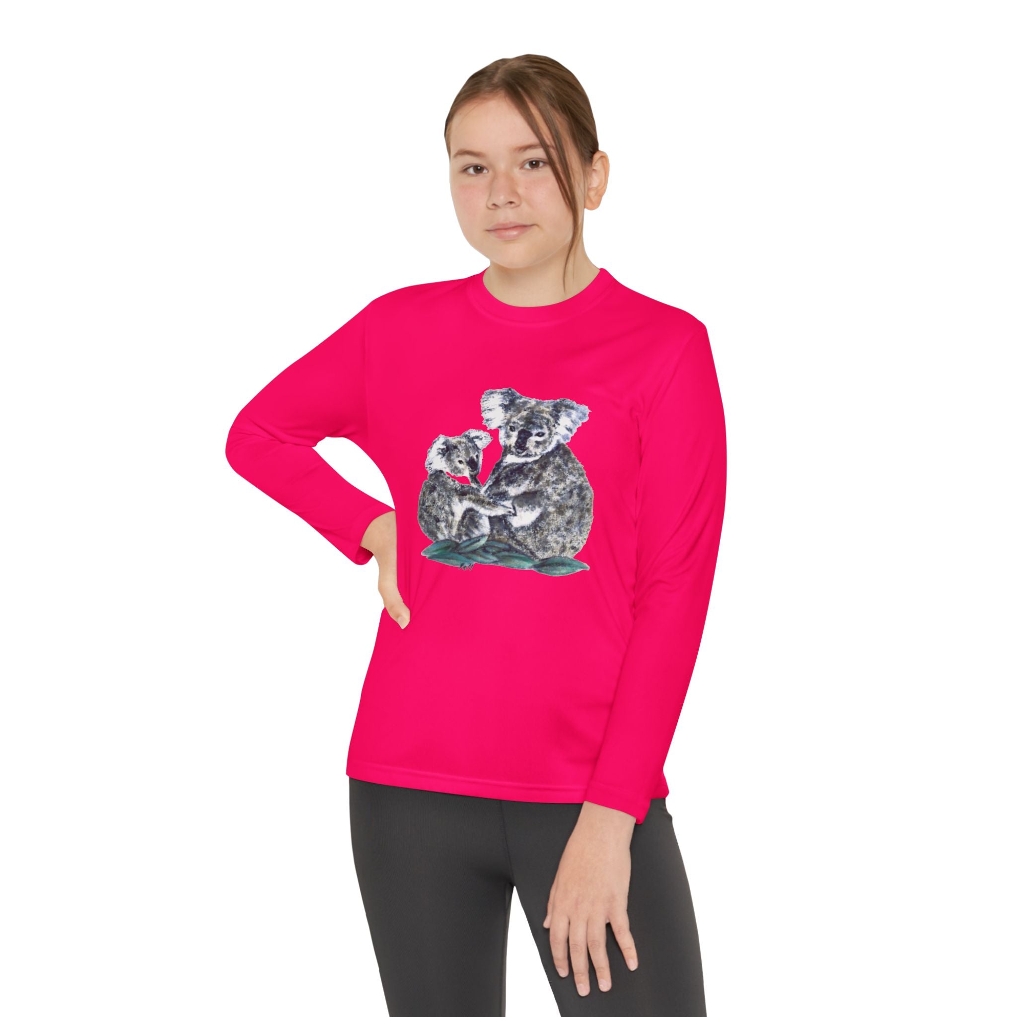 Youth Long Sleeve Tee Koala and Turtle Design