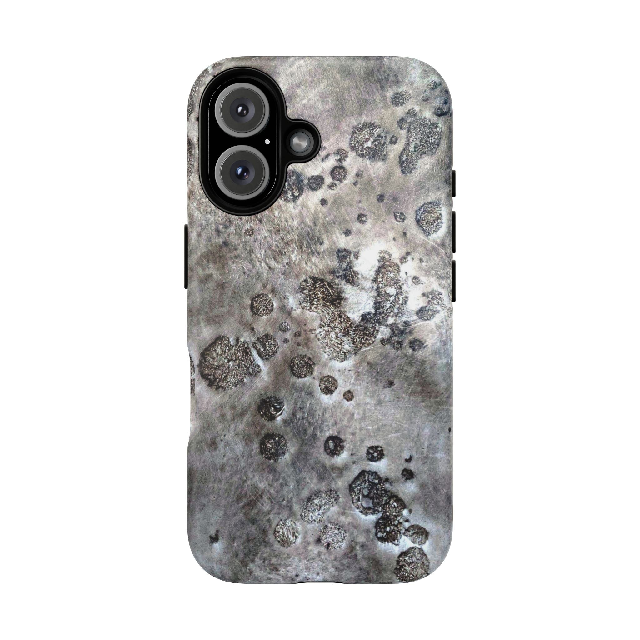 Tough Magnetic Phone Case with Moon Rock Art Design by Studio Blitz