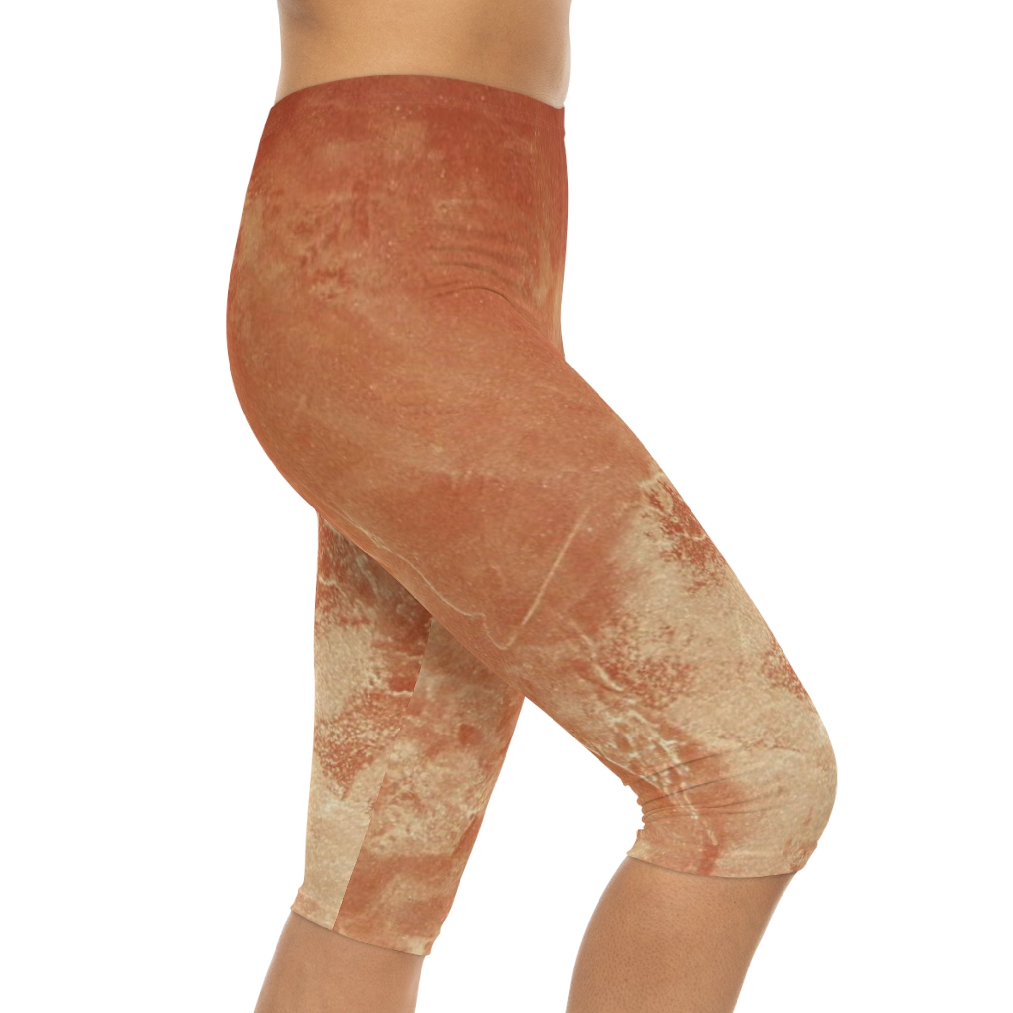 Stylish Women's Capri Leggings in Abstract Art Design