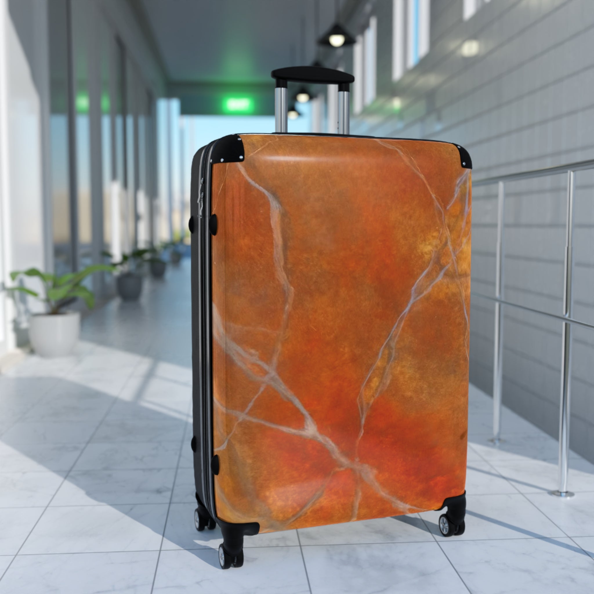 Suitcase - Red/Orange Marble Design by Studio Blitz