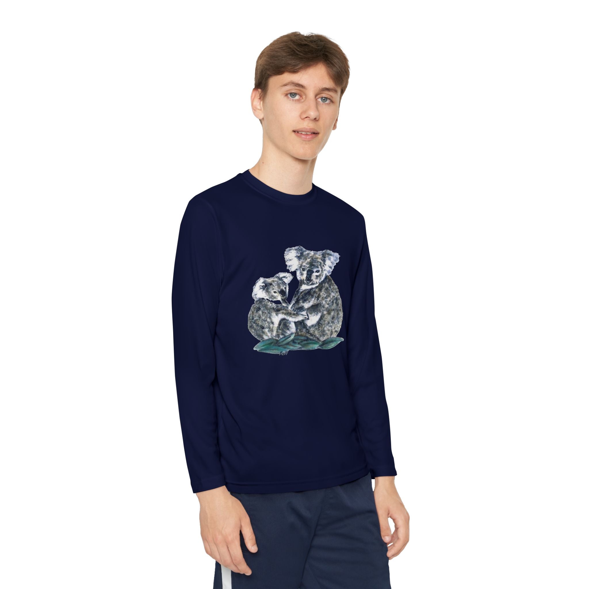 Youth Long Sleeve Tee Koala and Turtle Design
