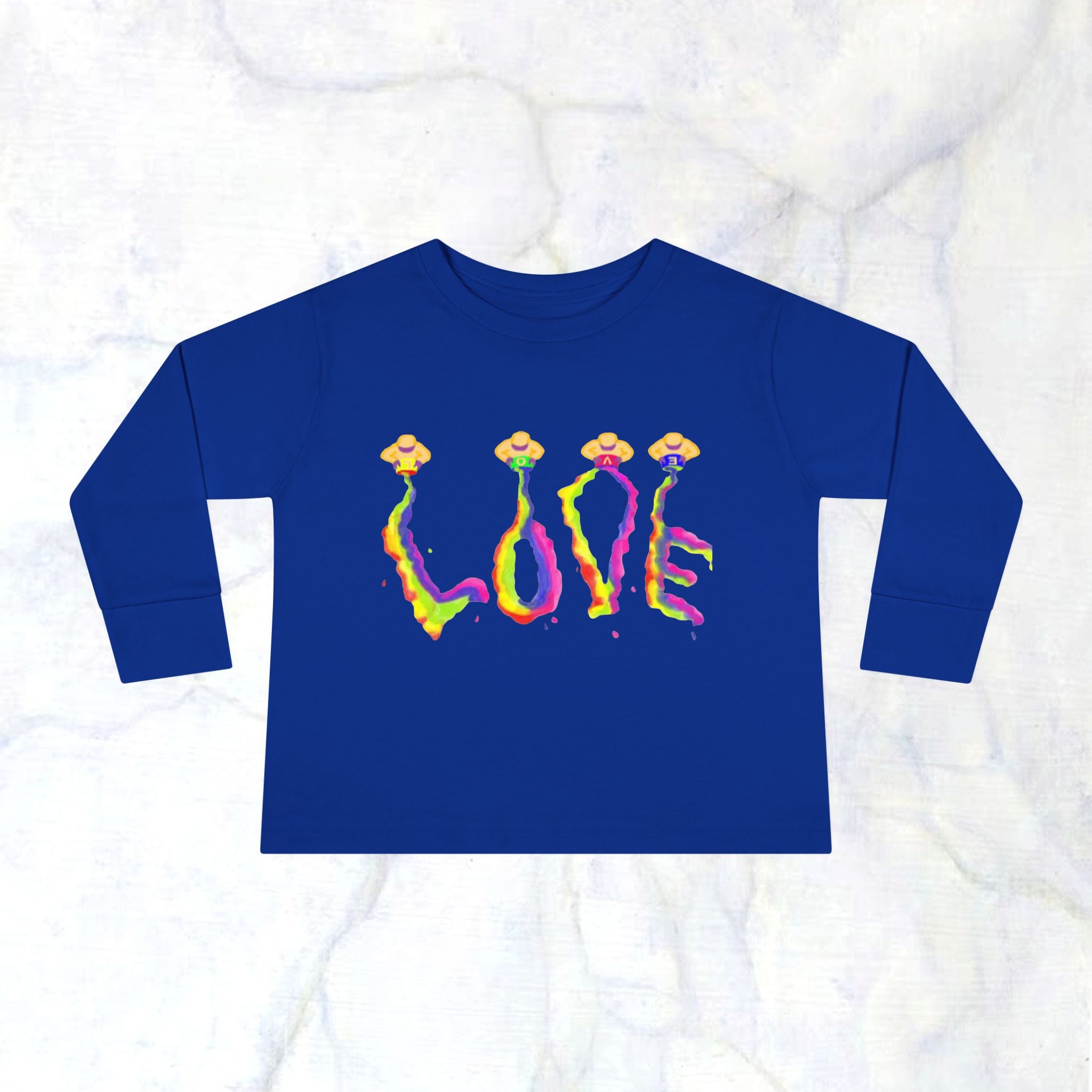 Toddler Long Sleeve Tee - It's All About Love in Bright Colors by Studio Blitz