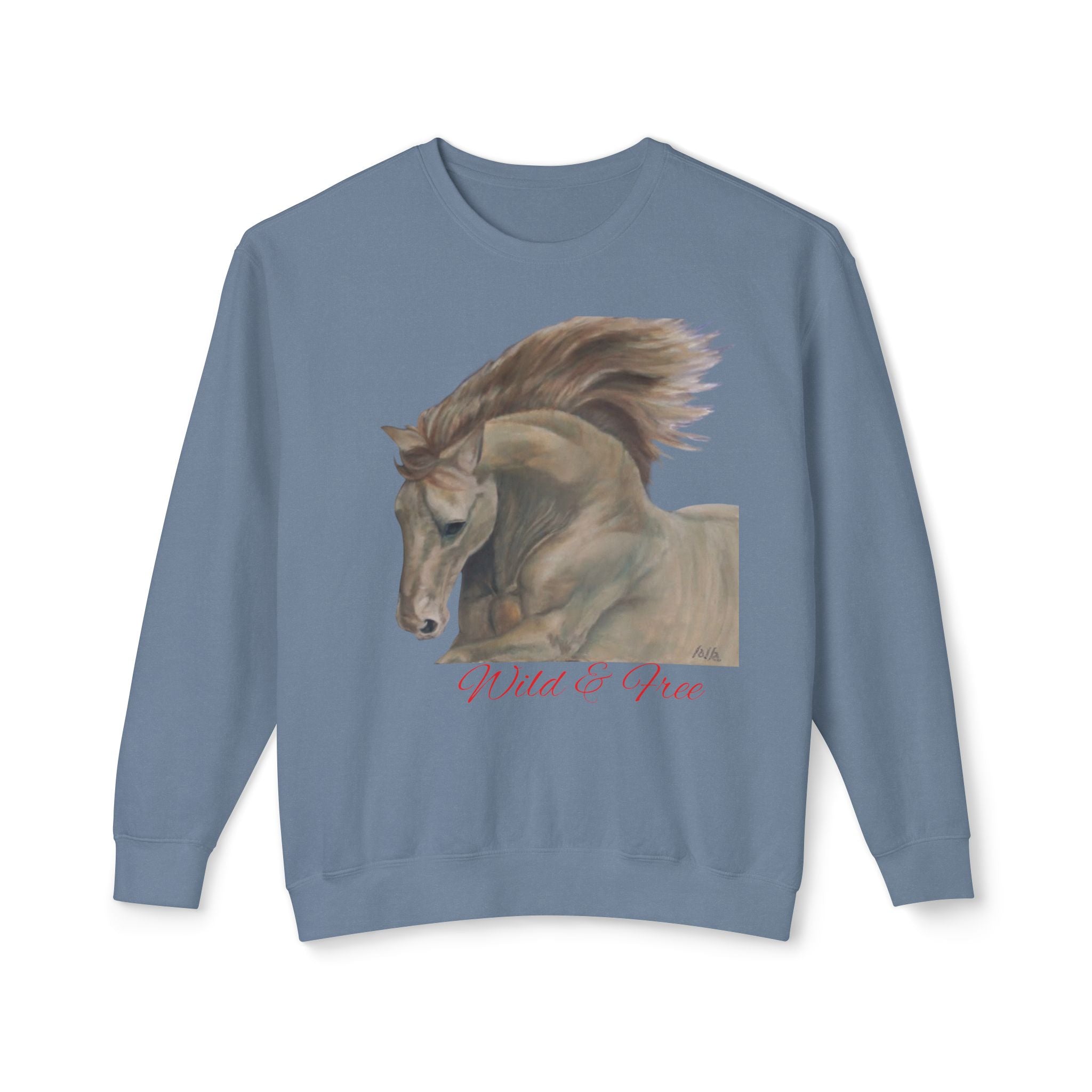 Horse Lovers Unisex Sweatshirt - Wild & Free Art Design by Studio Blitz