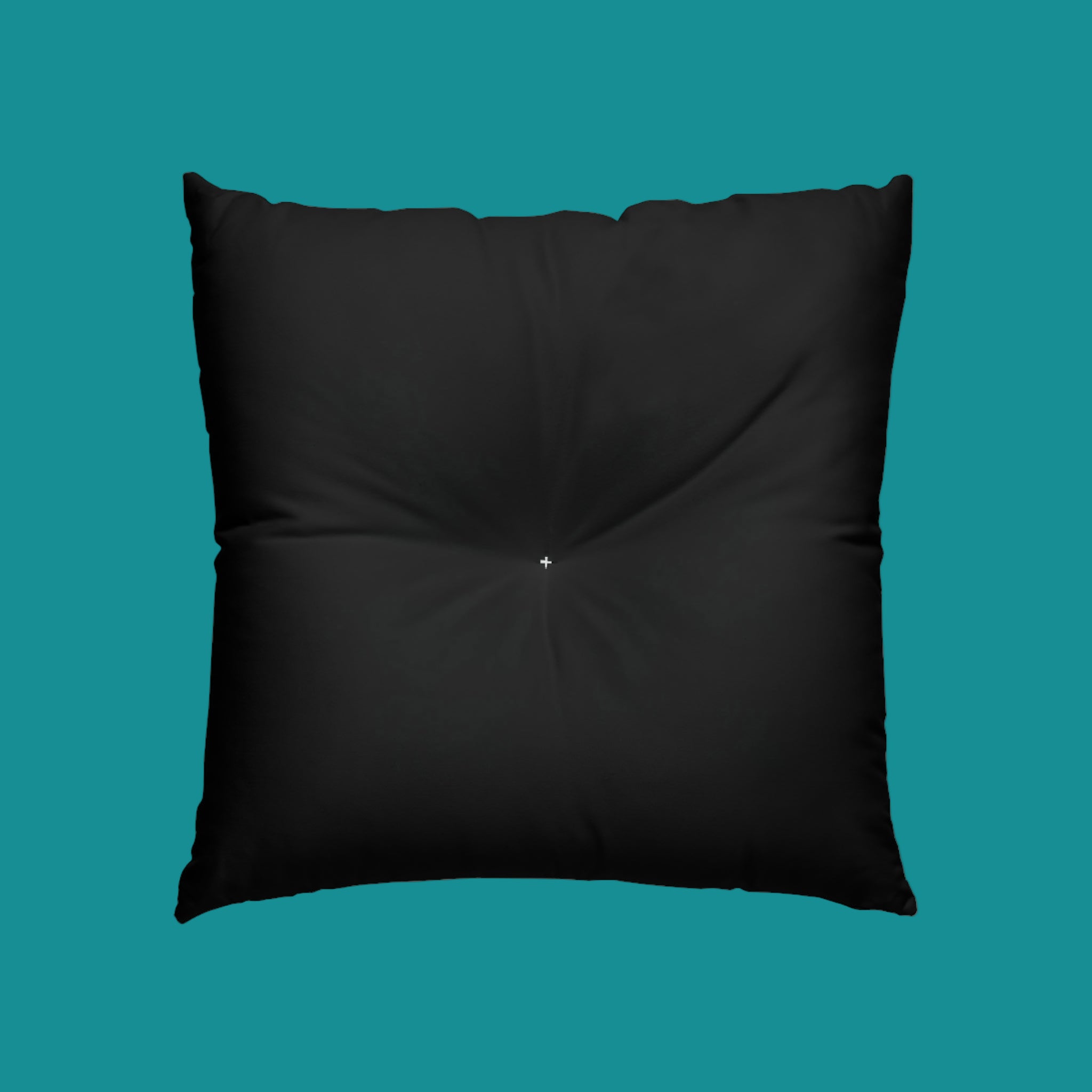 Back view of Black pillow on a white background