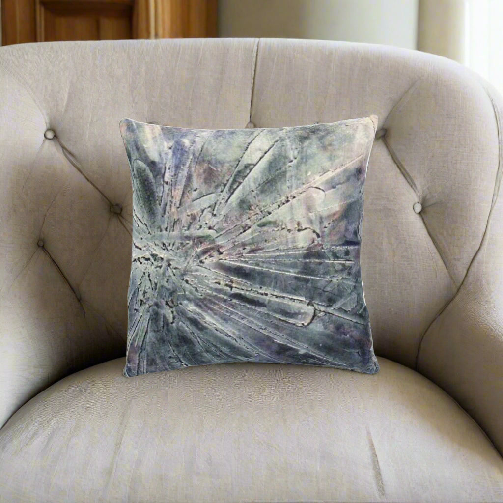 Decorative pillow with abstract pattern on a white background